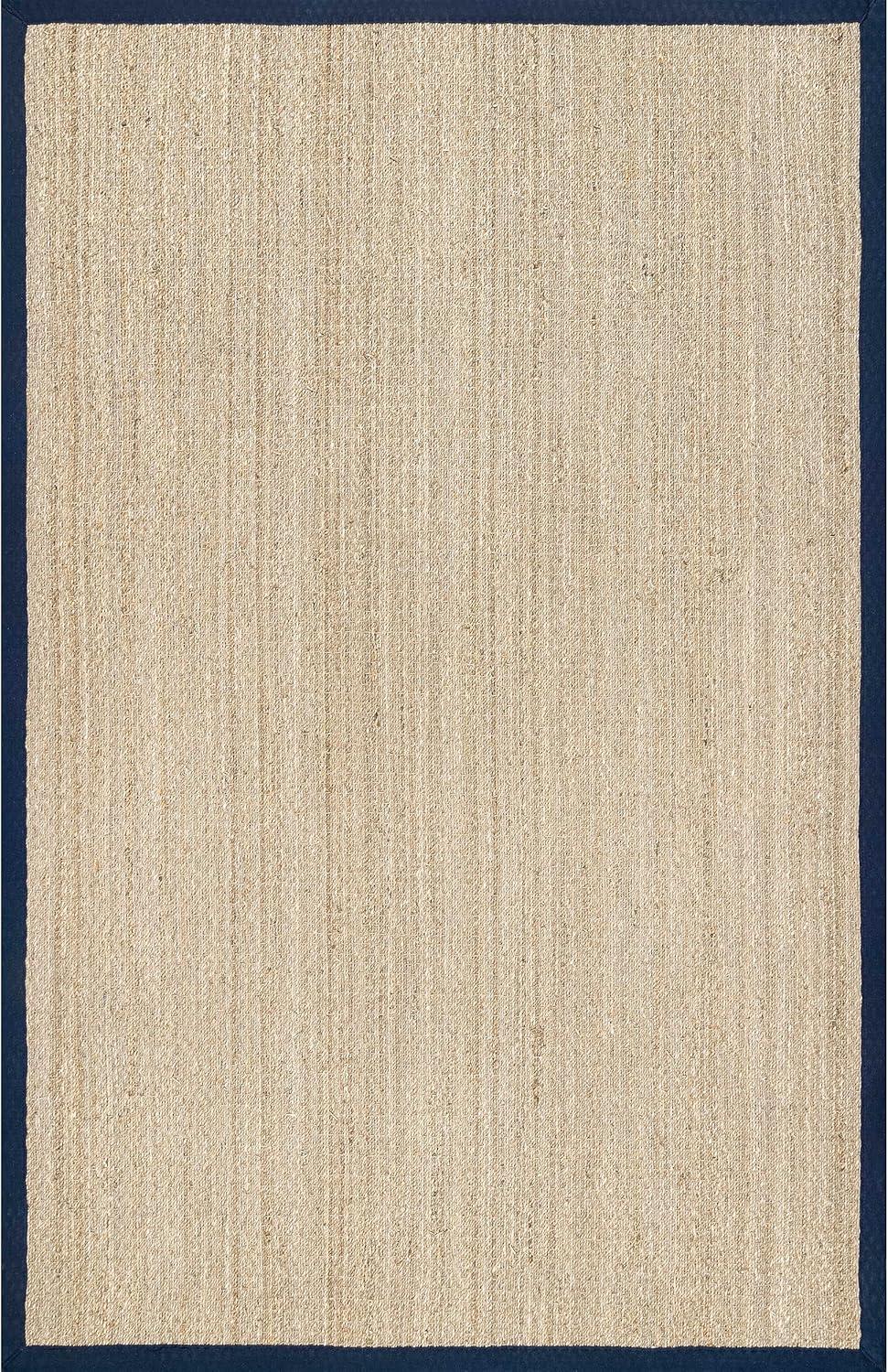 Coastal Navy Seagrass 6' x 9' Easy Care Area Rug