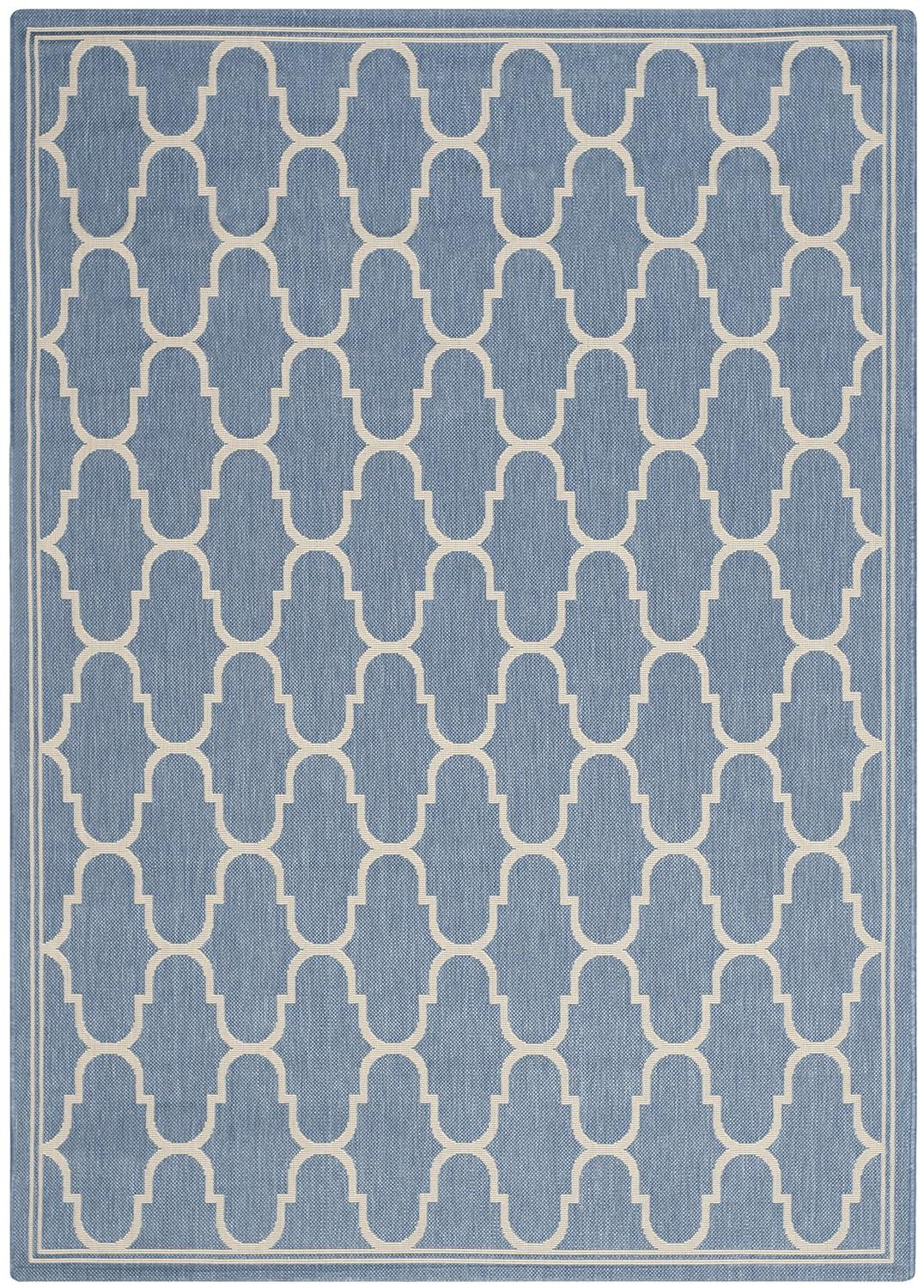 SAFAVIEH Courtyard Eustacia Geometric Trellis Indoor/Outdoor Area Rug Anthracite/Beige, 9' x 12'6"