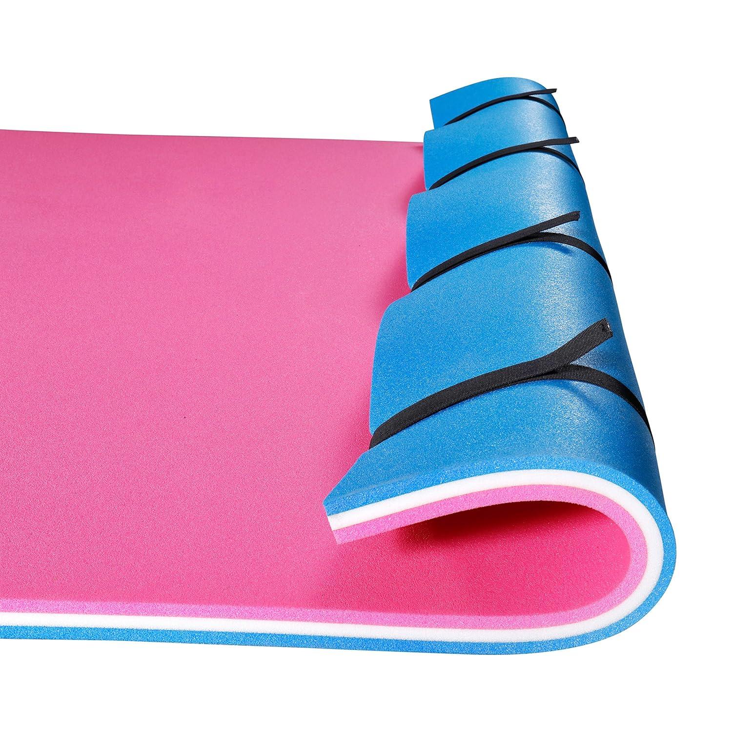 Floating Water Mat, 3-Layer and 1.38 inch Thick, 18'*6'/9'*6', Swimming Island,Aqua Pad,Used in Lake,Pool,on Beach, Vacation,Water Activities,Sports,Recreations,Parties,with Mooring Device