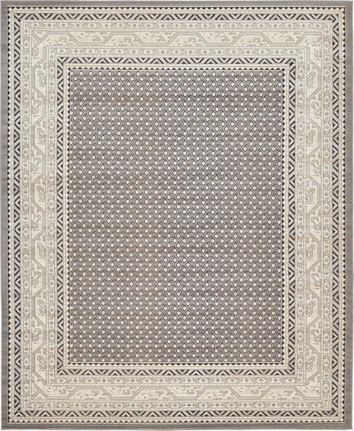 Unique Loom Williamsburg Collection Area Rug - Allover (7' 10" x 10' Rectangle Gray/Black)