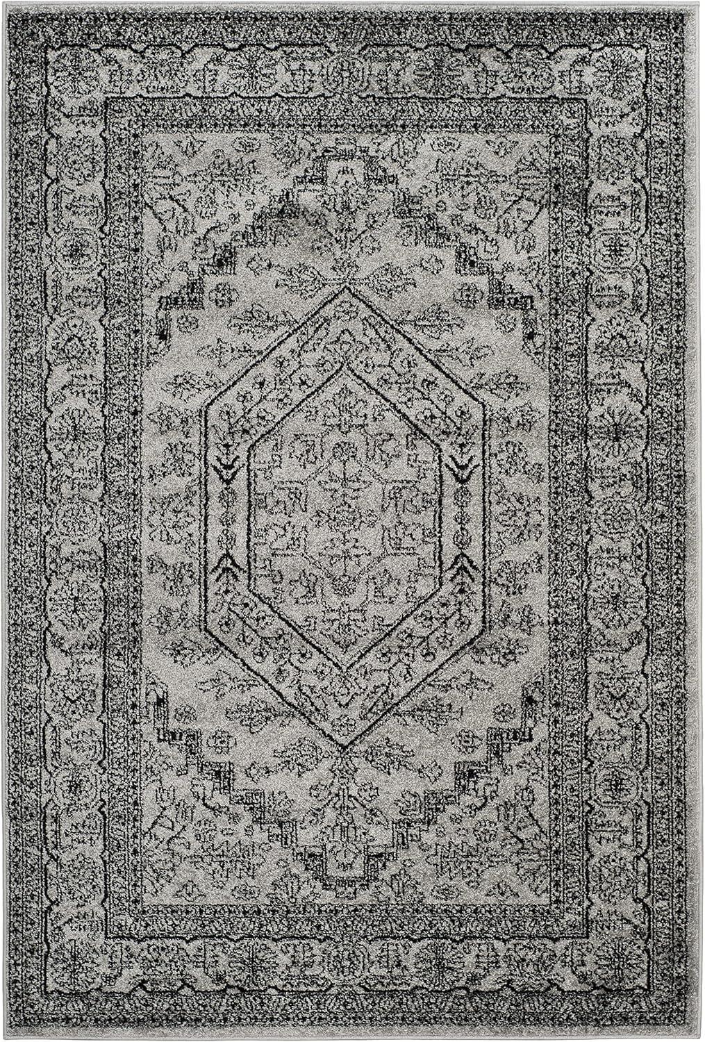 Adirondack ADR108 Power Loomed Area Rug - Silver/Black - 6'x9' - Safavieh.