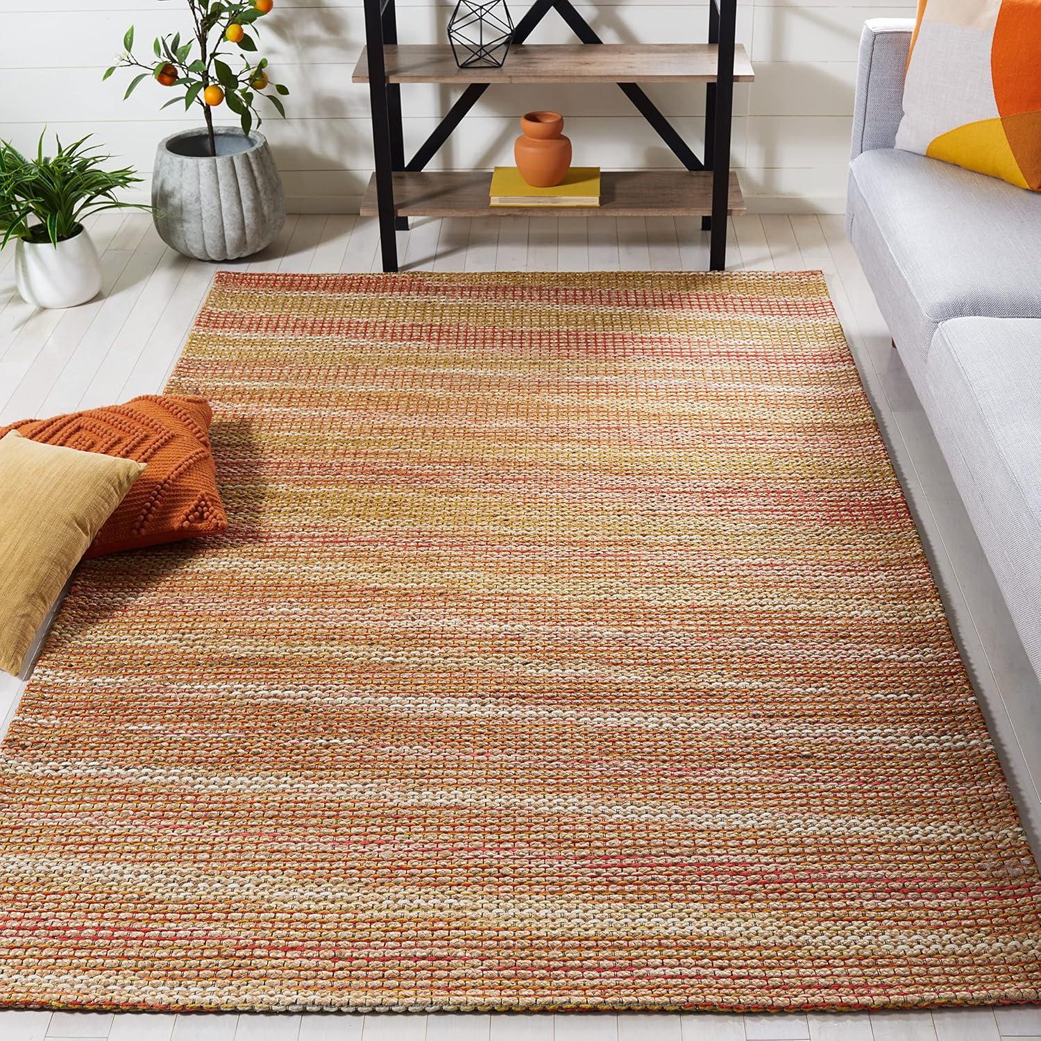 Marbella MRB851 Hand Loomed Indoor Area Rug - Natural/Red - 5'x8' - Safavieh
