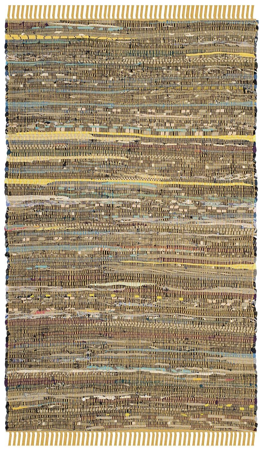 Rag Rug RAR121 Hand Woven Indoor Accent Rug - 3'x5' - Yellow/Multi - Safavieh