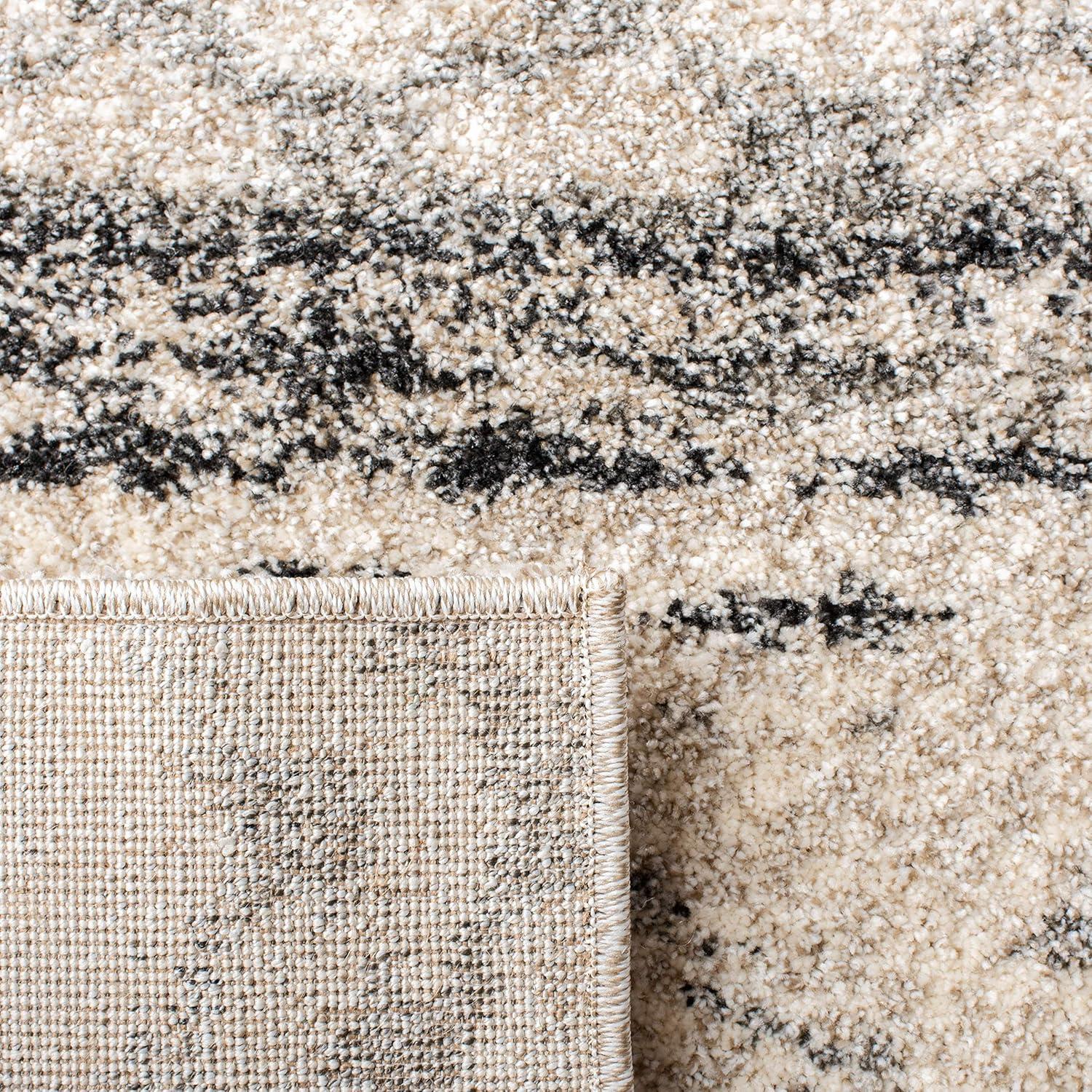 Retro RET2136 Power Loomed Indoor Area Rug - Cream/Grey - 6'x6' - Safavieh.