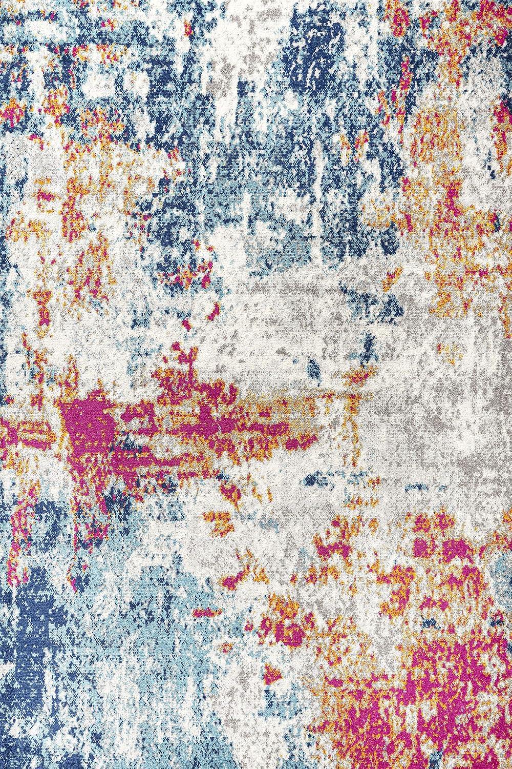 8'x10' Sunset Modern Abstract Area Rug, Blue/Multi - JONATHAN Y