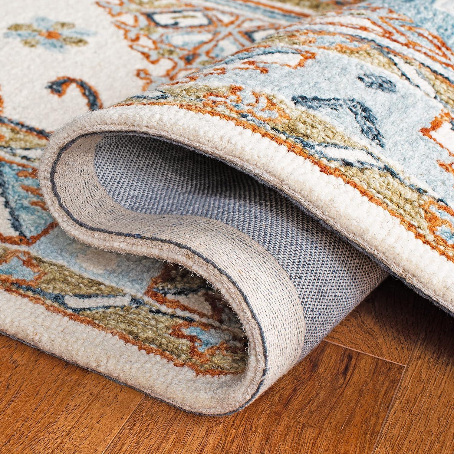 Capri CPR209 Hand Tufted Area Rug - Ivory/Rust - 7'x7' - Safavieh.