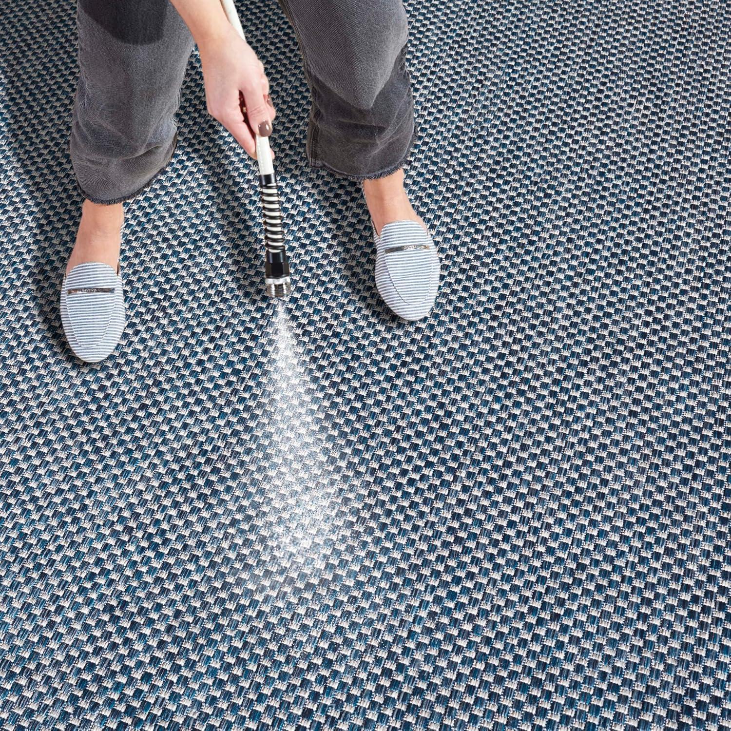 Courtyard CY8521 Power Loomed Indoor/Outdoor Area Rug - Navy/Grey - 4'x5'7" - Safavieh.