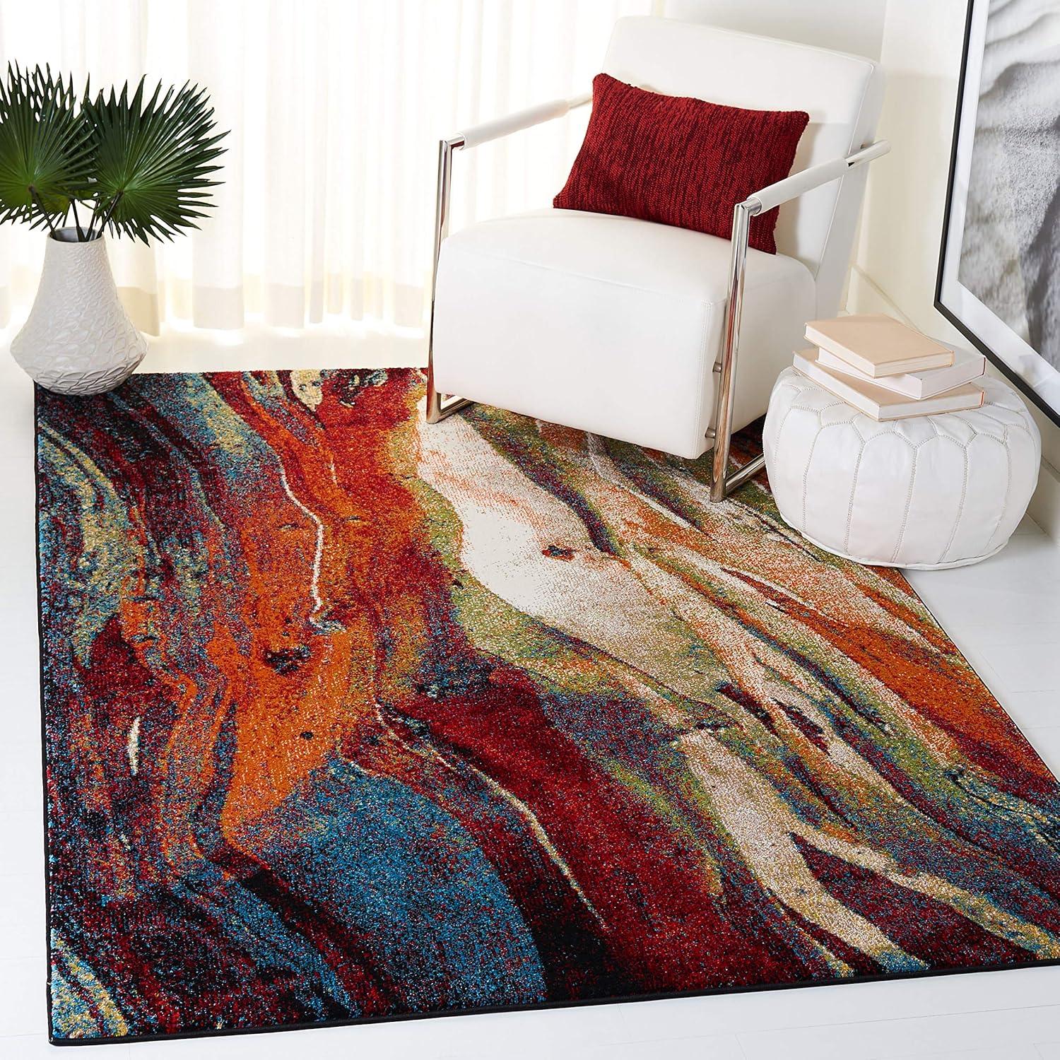 Glacier GLA126 Power Loomed Area Rug - Red/Green - 5'3"x7'6" - Safavieh.