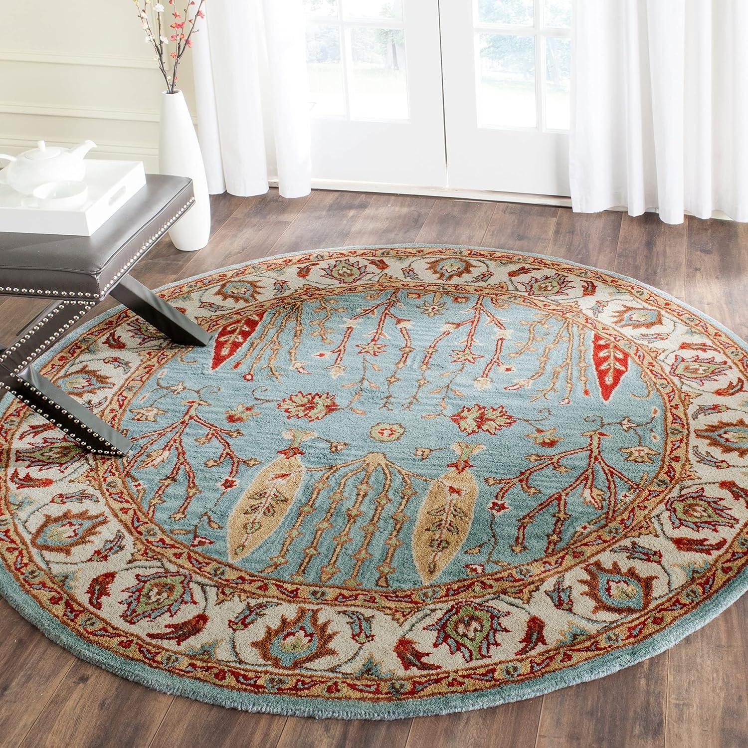 SAFAVIEH Heritage Donette Traditional Wool Area Rug, Blue/Ivory, 9' x 12'