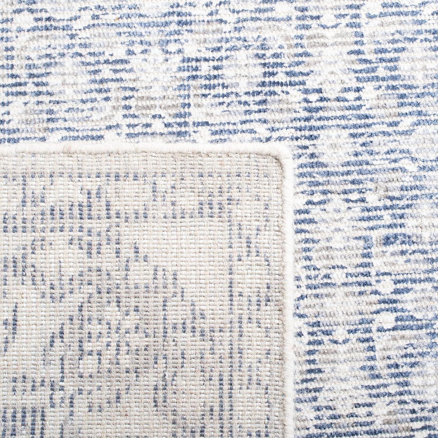 SAFAVIEH Restoration Vintage Delicia Geometric Area Rug, Blue/Ivory, 3' x 5'