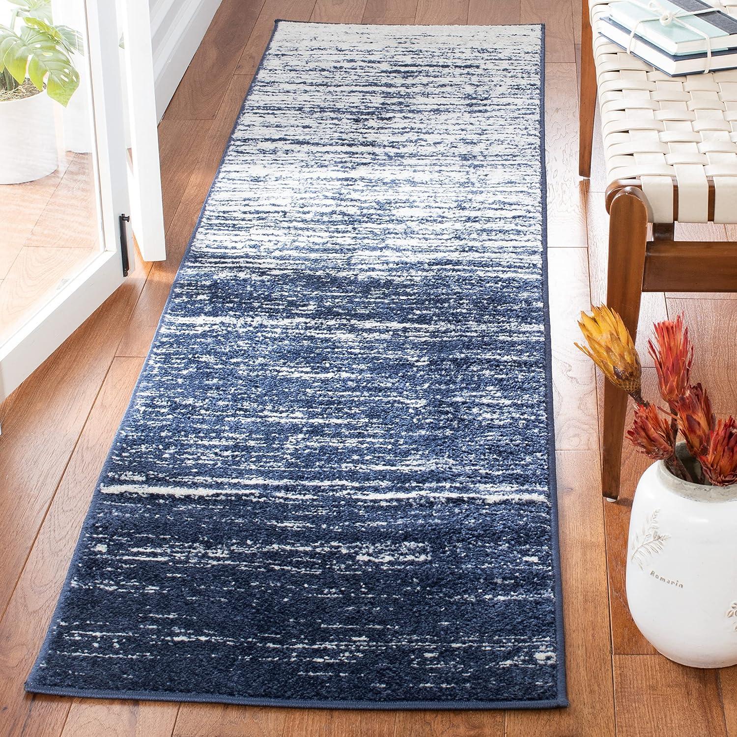 Adirondack ADR113 Machine Made Indoor Area Rug - Navy/Ivory - 8'x10' - Safavieh