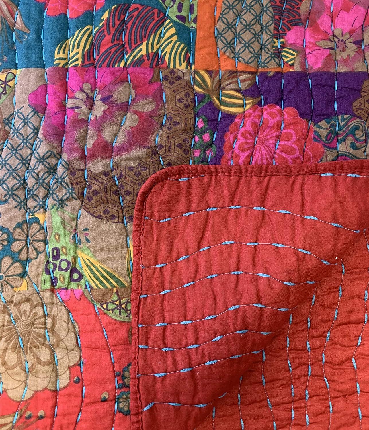 Jewel Patchwork Print Throw Blanket