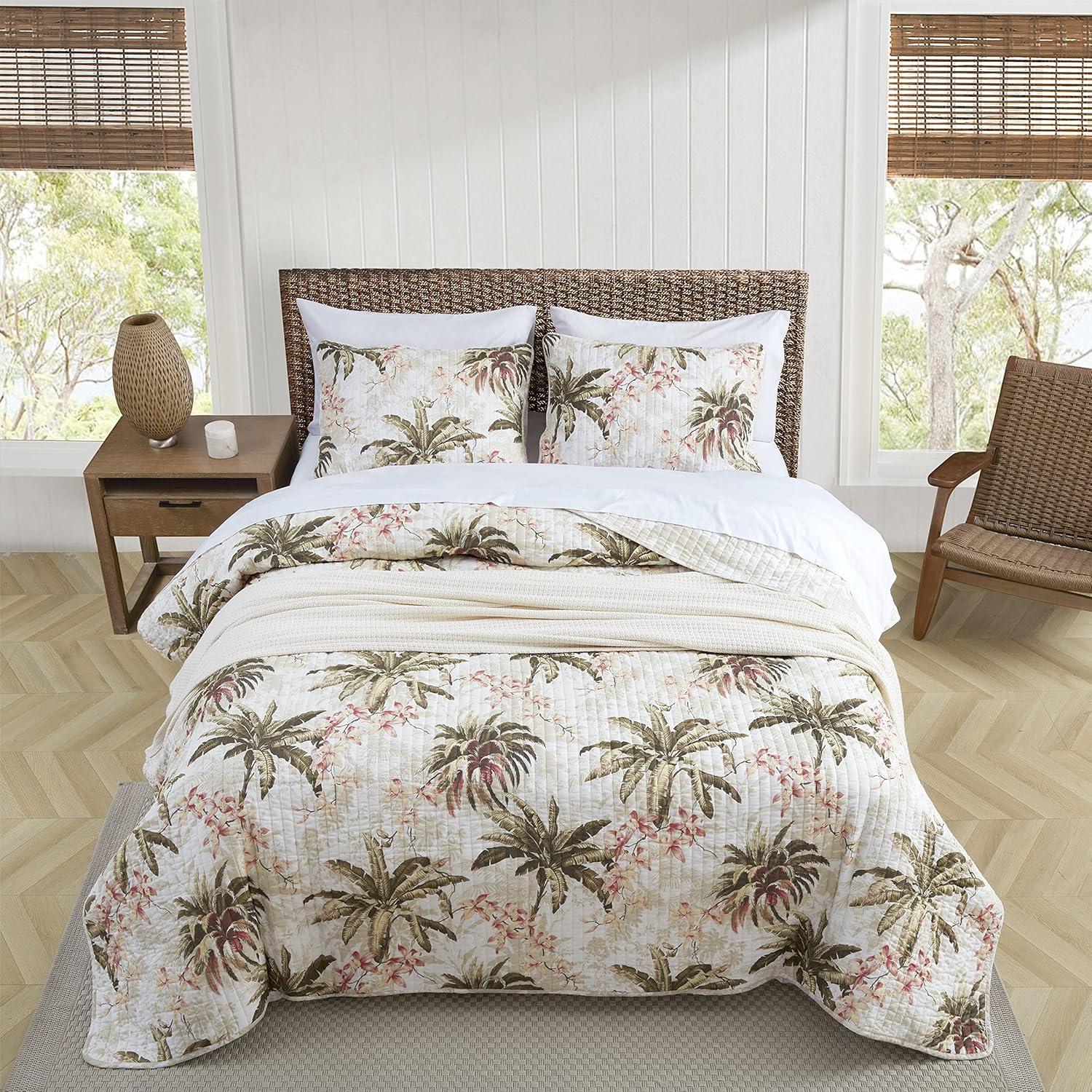 Bonny Cove Beige Reversible Coastal Quilt Set