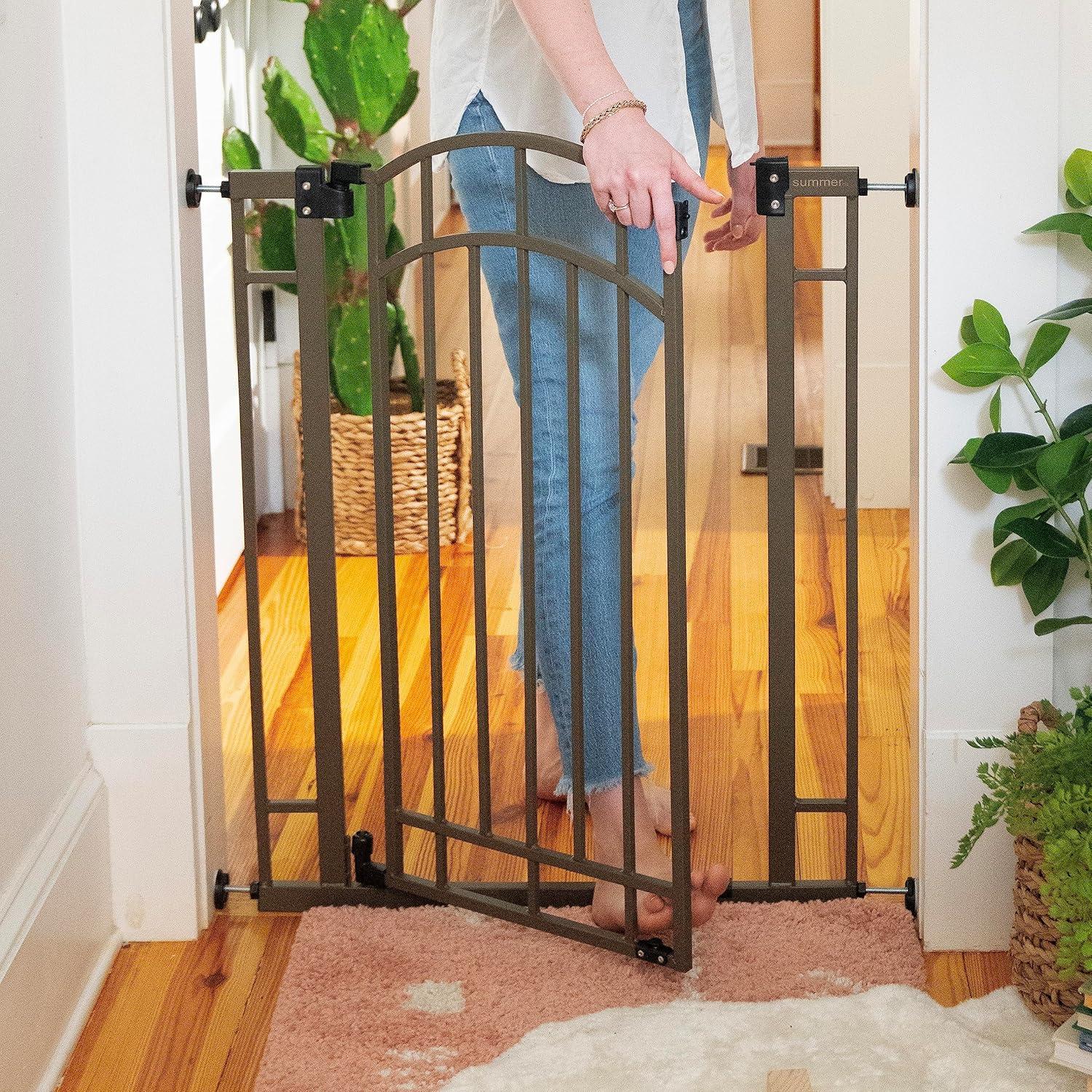 Bronze Extra Tall Metal Walk-Thru Baby and Pet Gate