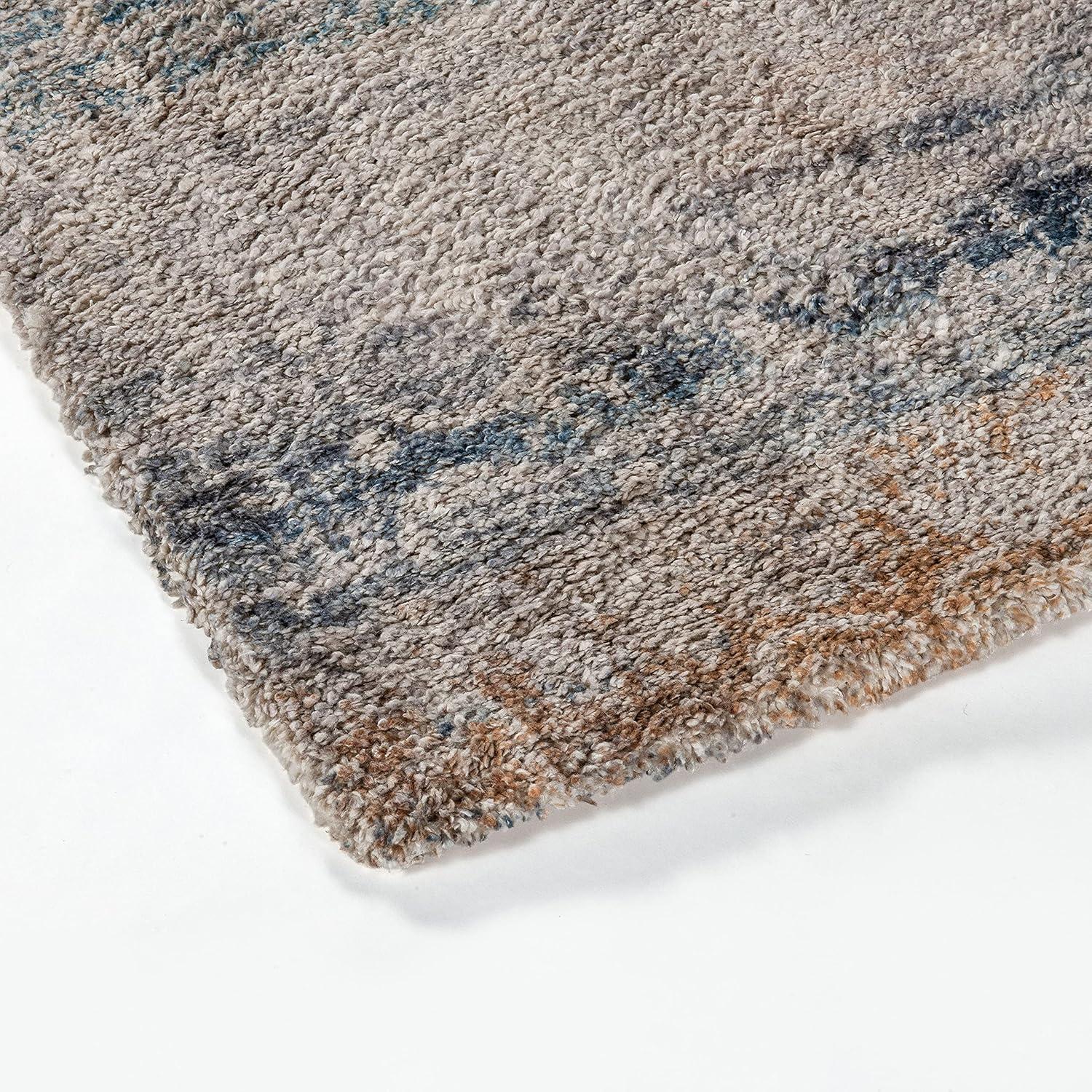 Old English Distressed Blue Synthetic Area Rug - 8' x 10'