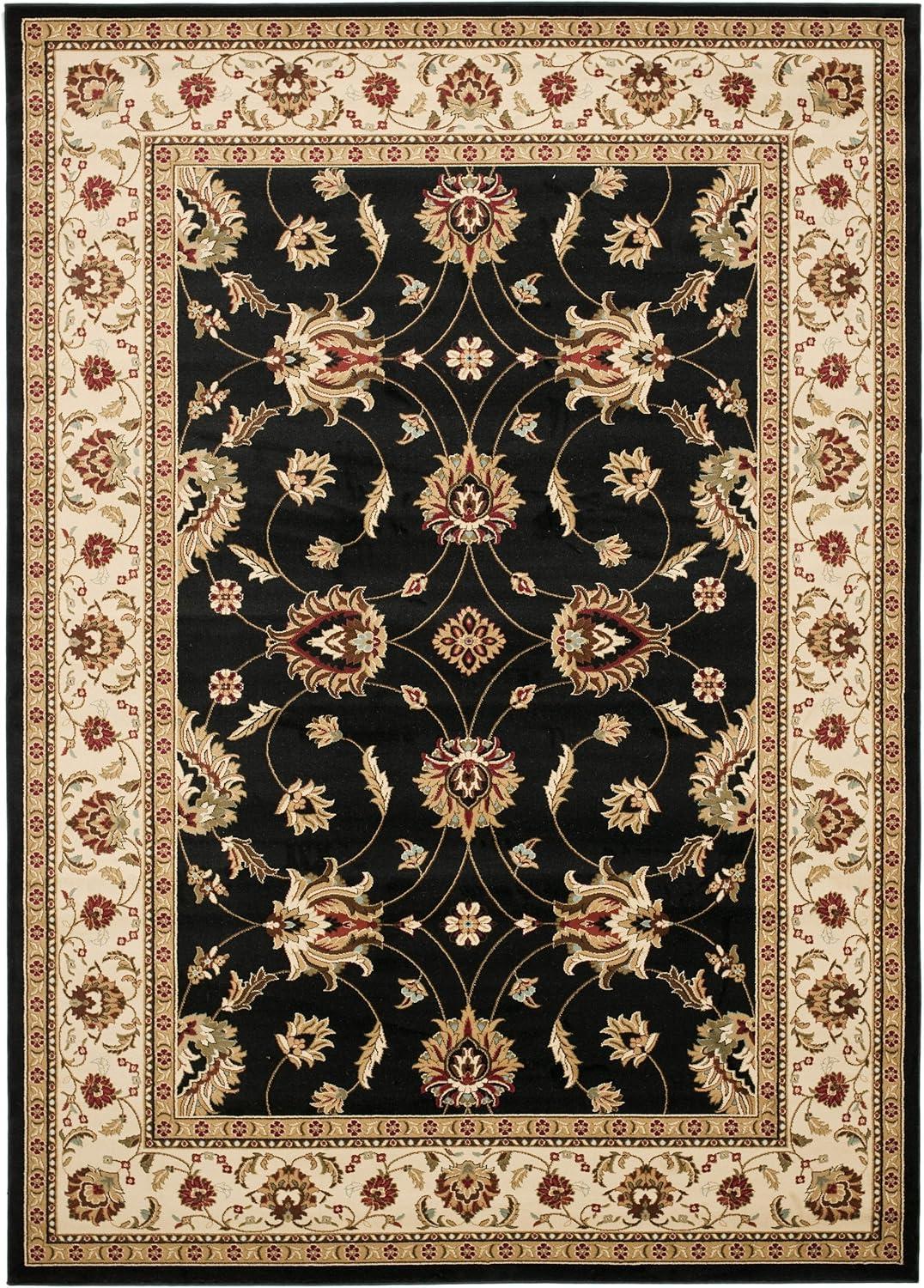 Lyndhurst LNH553 Power Loomed Area Rug - Black/Ivory - 8'x11' - Safavieh.