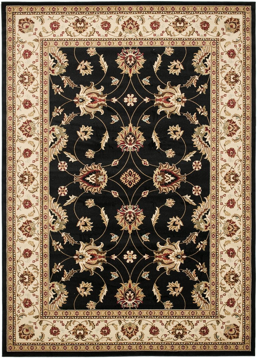 Lyndhurst LNH553 Power Loomed Area Rug - Black/Ivory - 8'x11' - Safavieh