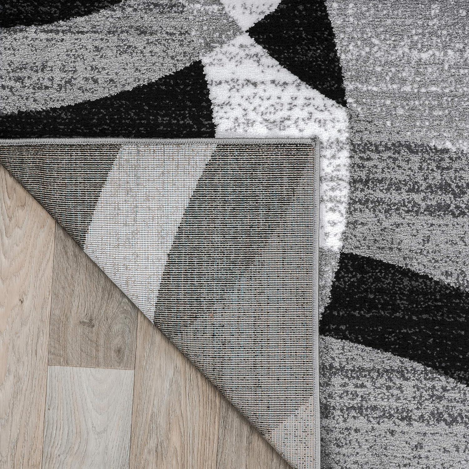 World Rug Gallery Geometric Circles Gray 2' x 7' Runner Rug