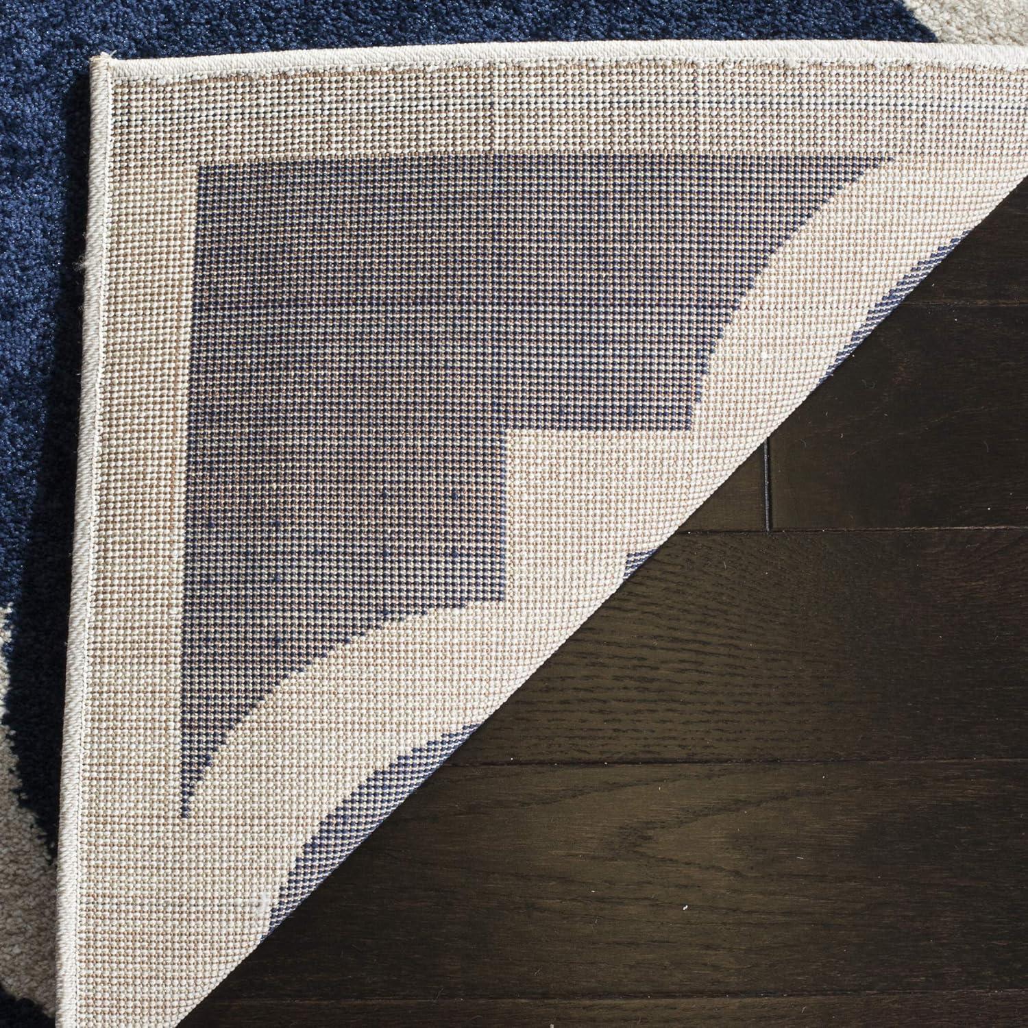 Amherst AMT423 Power Loomed Indoor Area Rug - Navy/Beige - 9'x12' - Safavieh