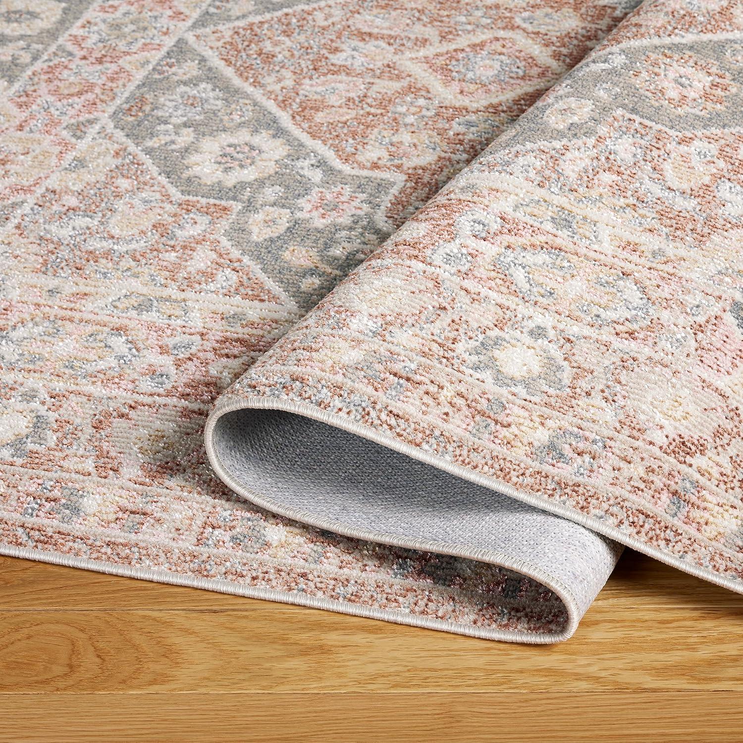 Town & Country Living Town & Country Everyday Rein Everwash Non-Slip Backing Washable Area Rug Brown/Grey