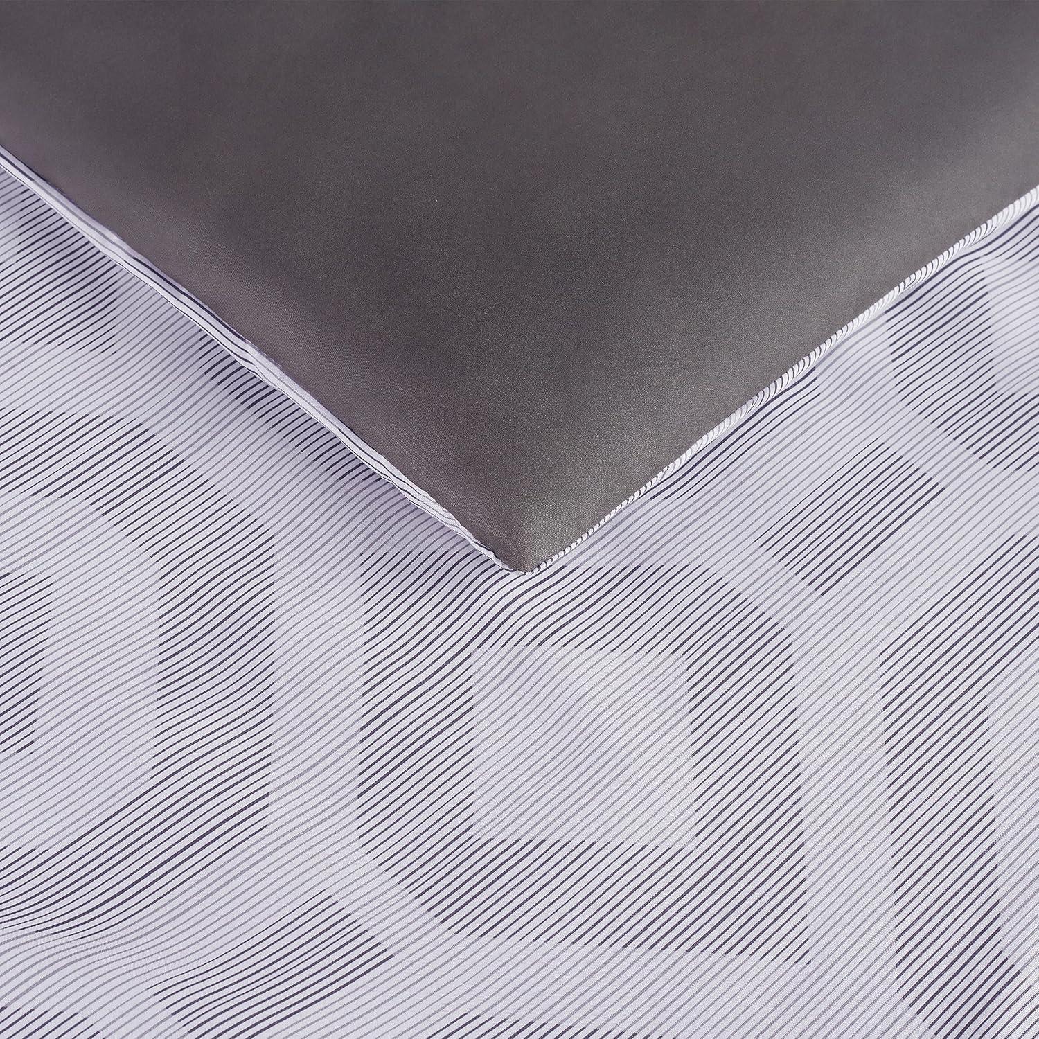 Serta Simply Clean Skyler Grey Textured Geometric 5-Piece Bedding Set, Queen