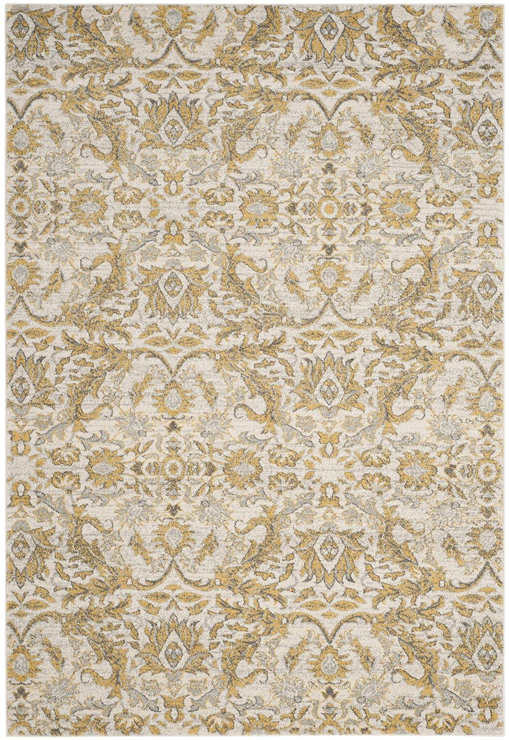 Evoke EVK238 Power Loomed Area Rug - Ivory/Gold - 8'x10' - Safavieh.