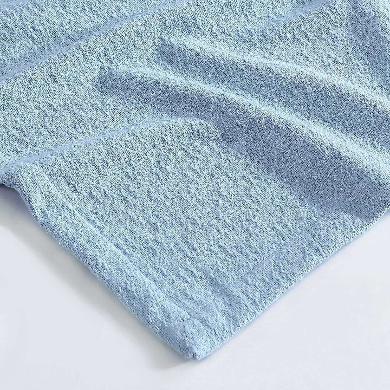 King Size Organic White Cotton Machine Washable Blanket