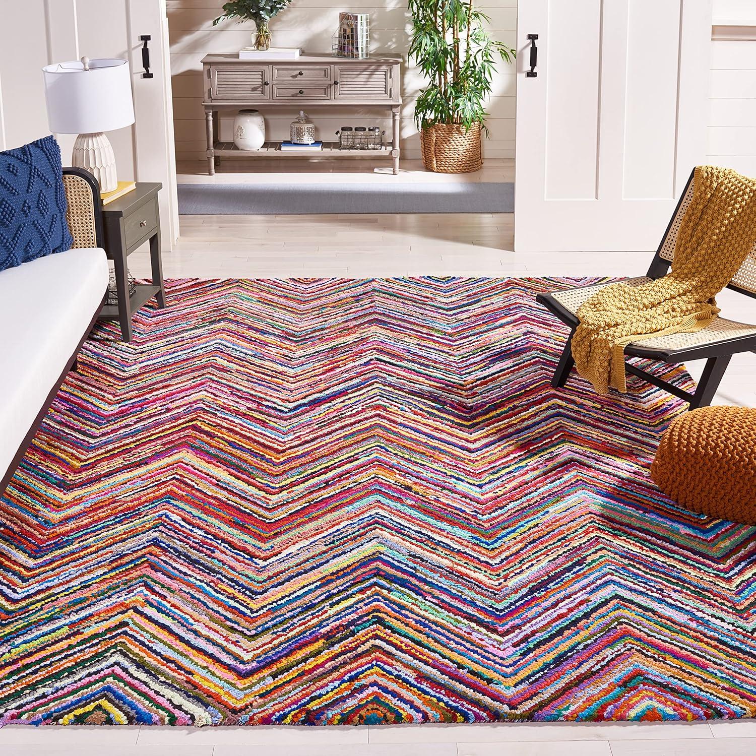 Nantucket NAN141 Hand Tufted Indoor Area Rug - Pink/Multi - 6'x6' - Safavieh.