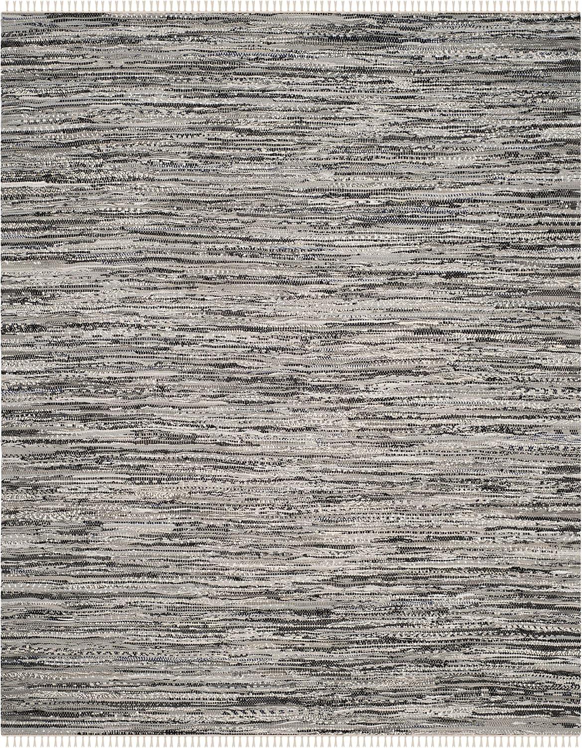 Rag Area Rug RAR128 Hand Woven Area Rug - Grey - 8'9"x11'9" - Safavieh.