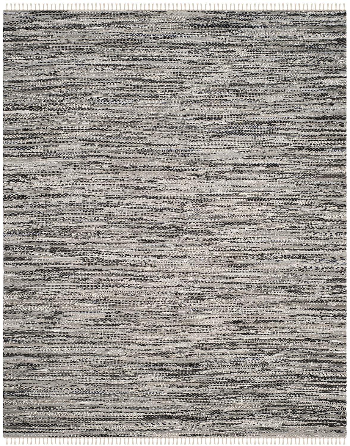 Rag Area Rug RAR128 Hand Woven Area Rug - Grey - 8'x10' - Safavieh.