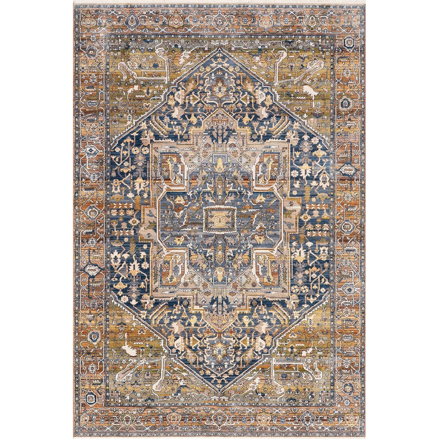 Nuloom Harriet Medallion 5x8 Indoor Area Rug for Living Room Bedroom Dining Room Kitchen, Rust/Multicolor
