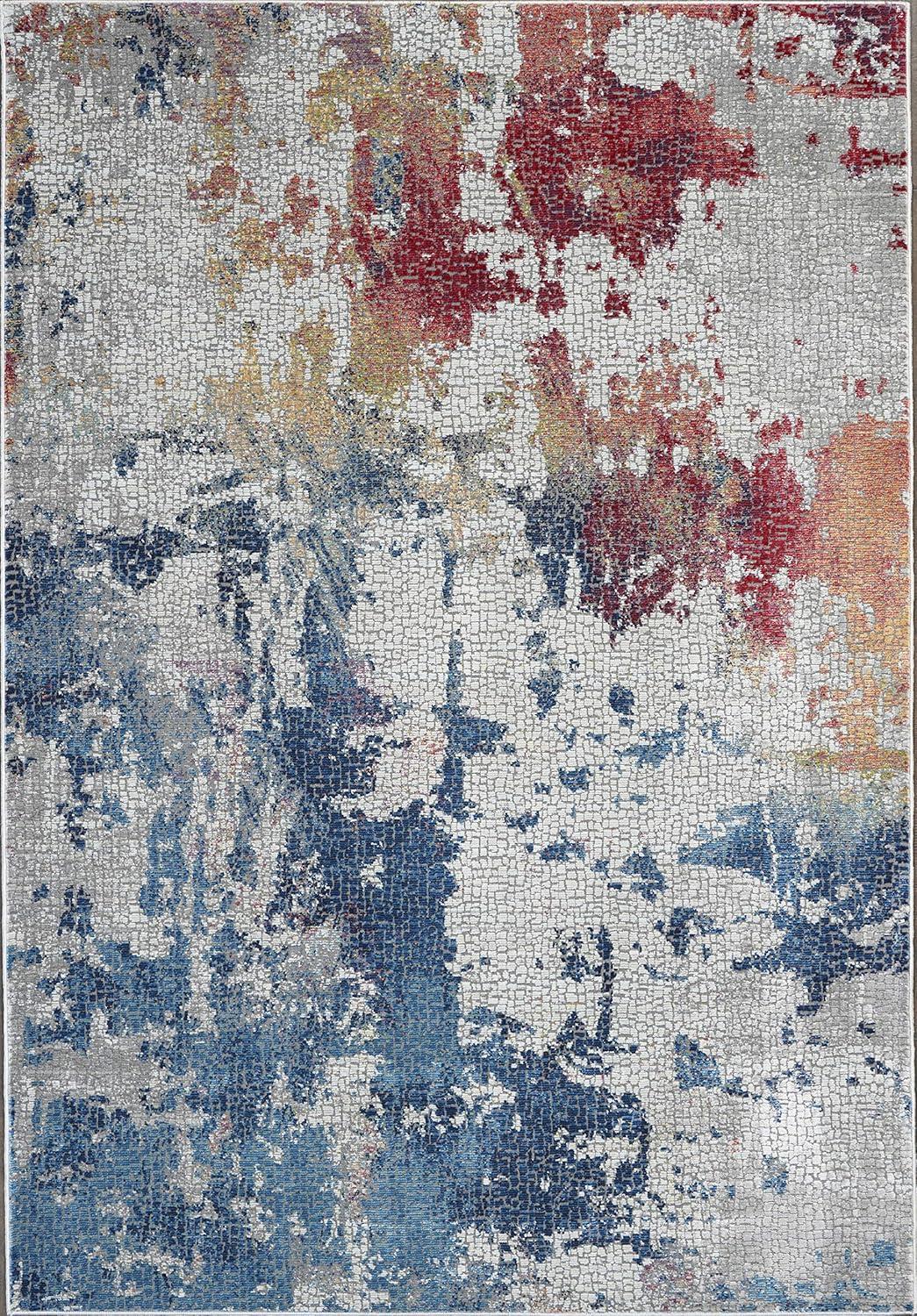 Global Vintage GLB10 Multicolor Area Rug Abstract Artistic Brushstroke By Nourison