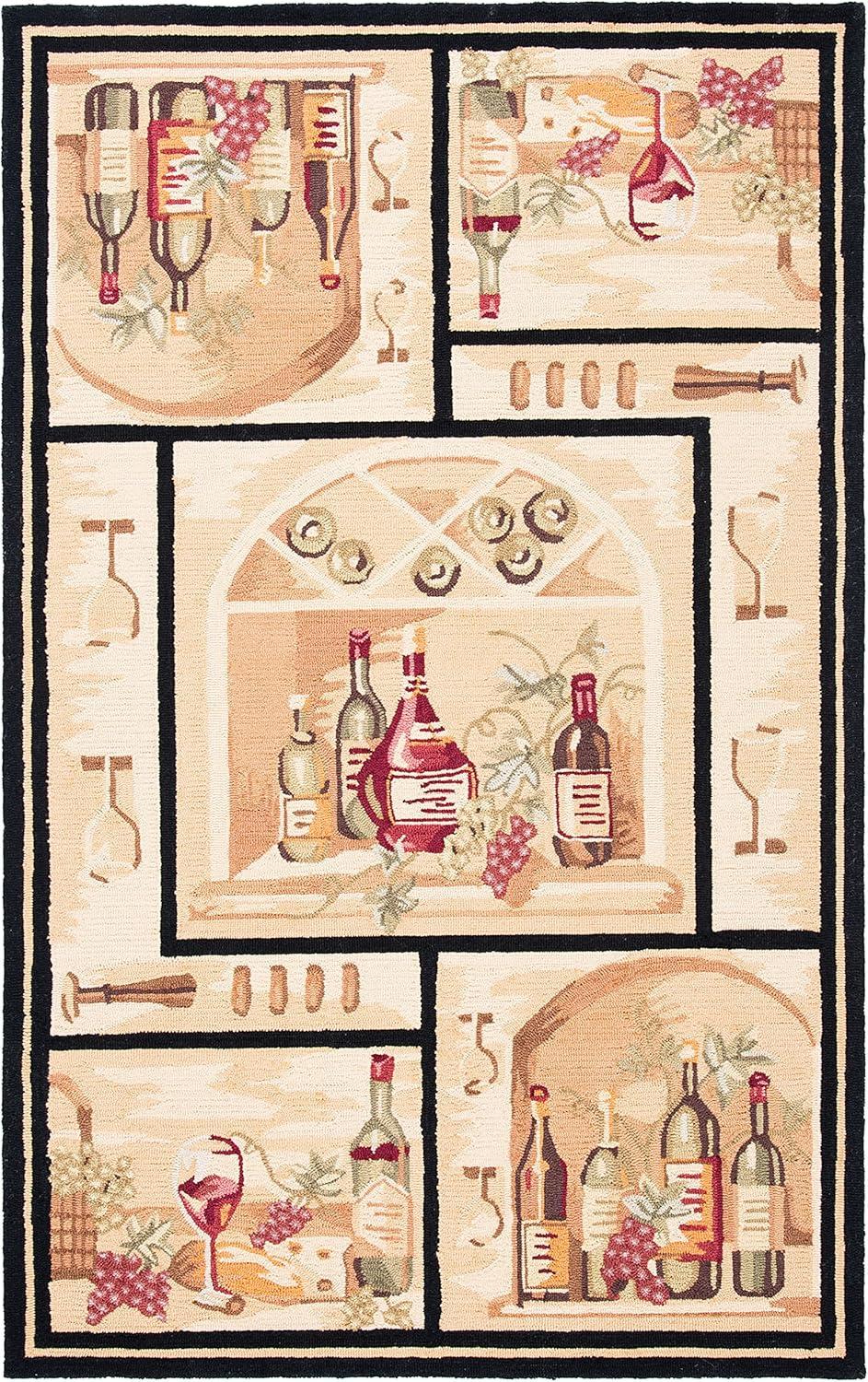 Chelsea HK254 Hand Hooked Area Rug - Gold/Multi - 3'9"x5'9" - Safavieh.