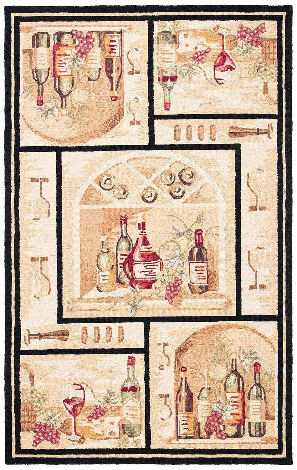 Chelsea HK254 Hand Hooked Area Rug - Gold/Multi - 3'9"x5'9" - Safavieh.