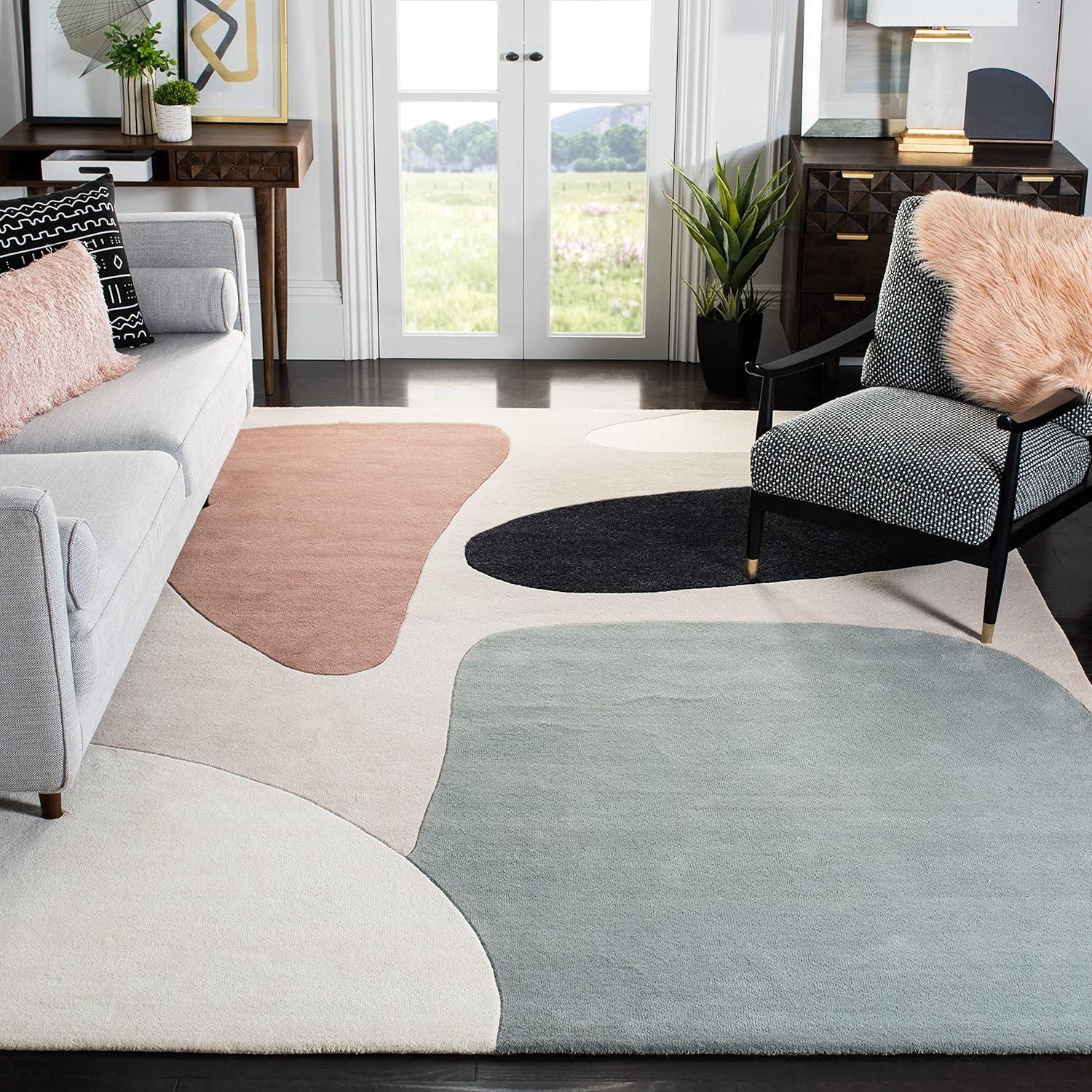 Fifth Avenue FTV119 Hand Tufted Area Rug - Beige/Black - 8'x10' - Safavieh.