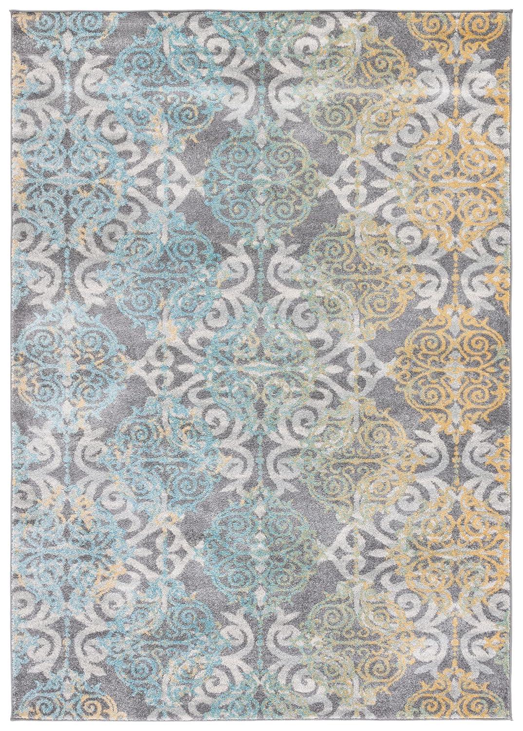 Evoke EVK230 Power Loomed Indoor Area Rug - Grey/Ivory - 5'3"x7'6" - Safavieh