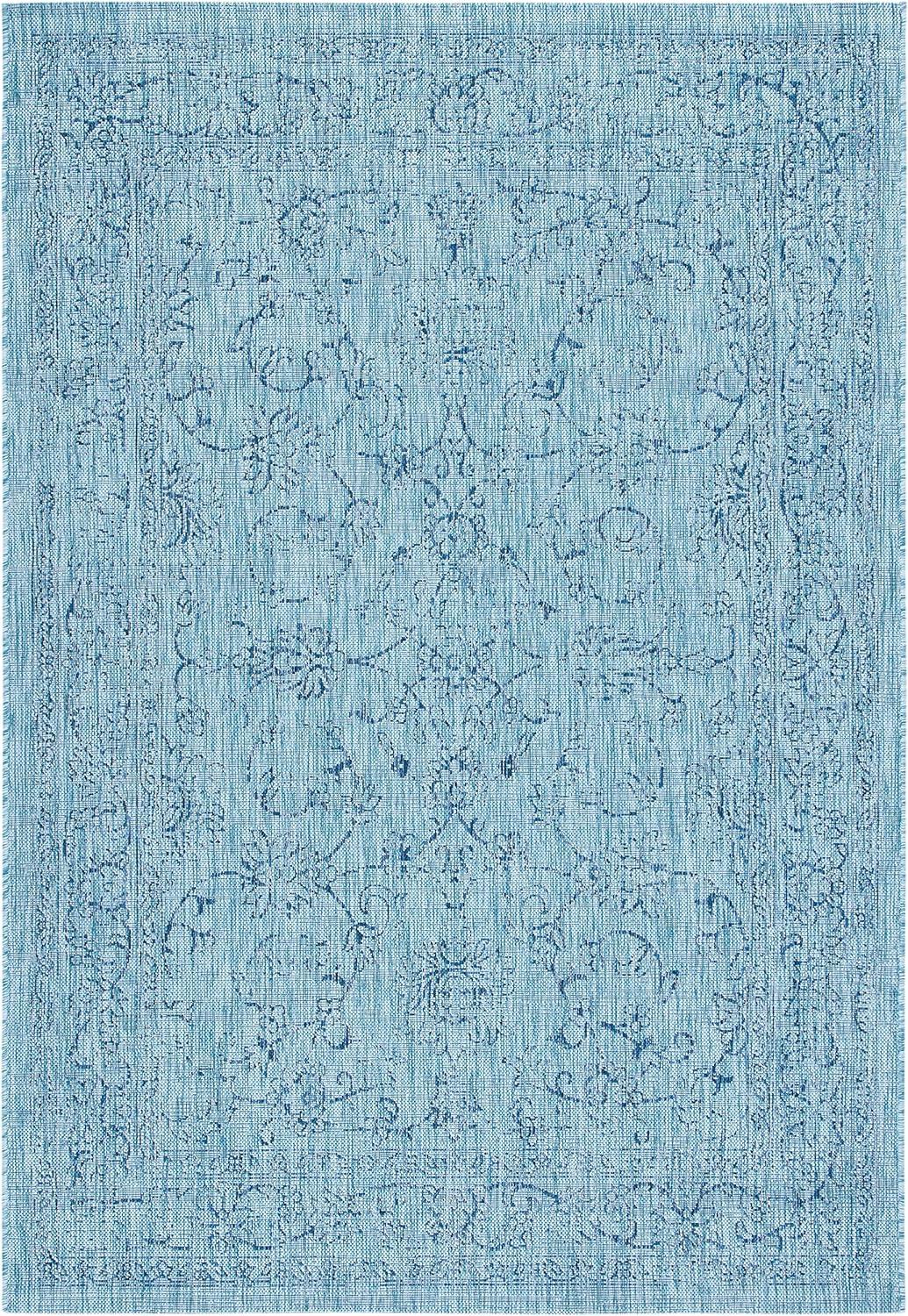 Oriental Navy Indoor / Outdoor Area Rug