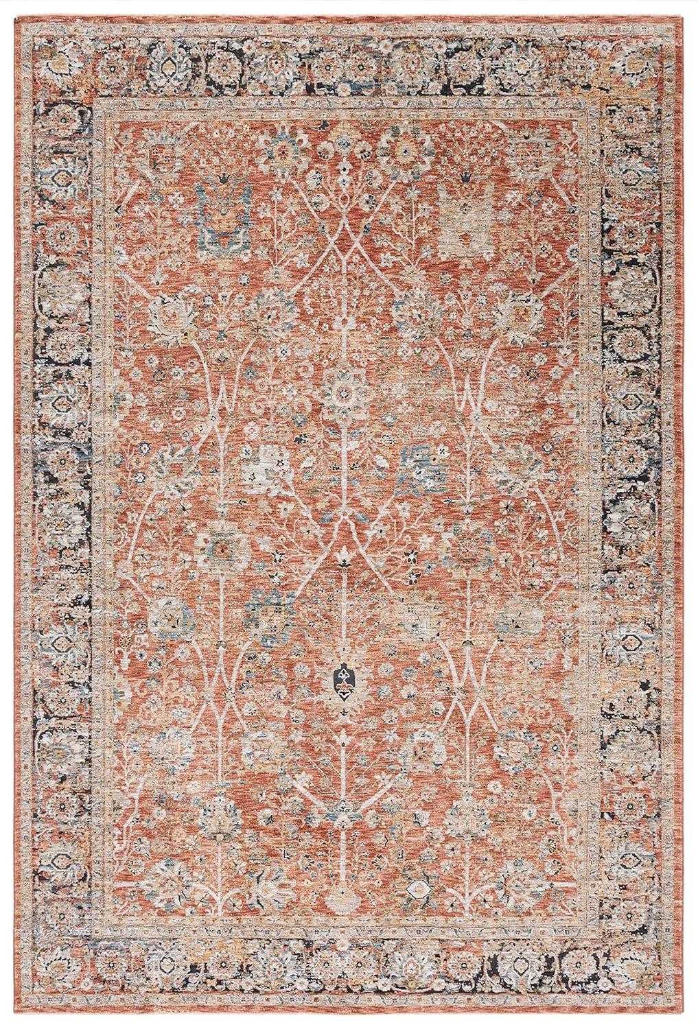 Silverado SVD112 Power Loomed Area Rug - Rust/Blue - 5'x8' - Safavieh.