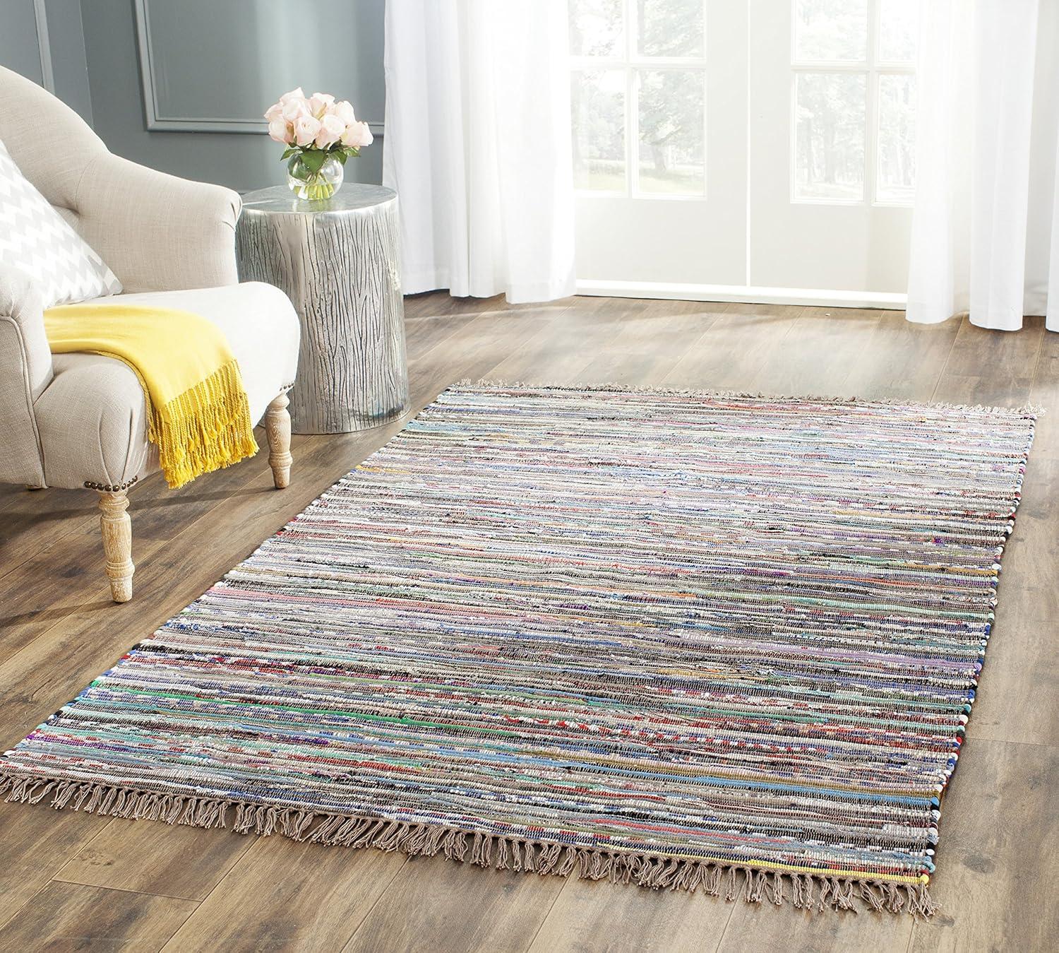 Rag Rug RAR121 Hand Woven Indoor Accent Rug - Rust/Multi - 3'x5' - Safavieh.