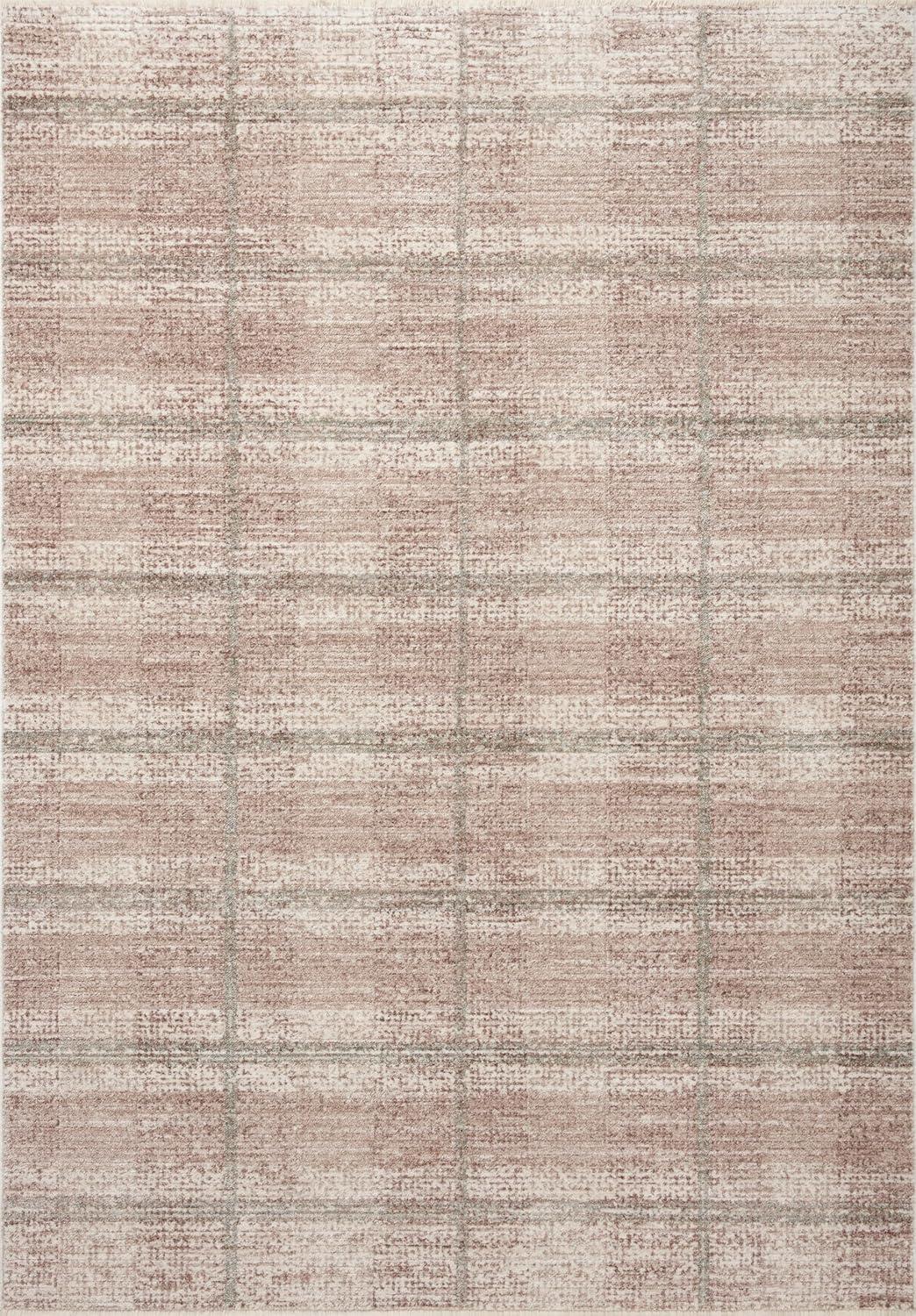 Clay and Mist Geometric Wool and Synthetic Accent Rug 2'-3" x 3'-10"