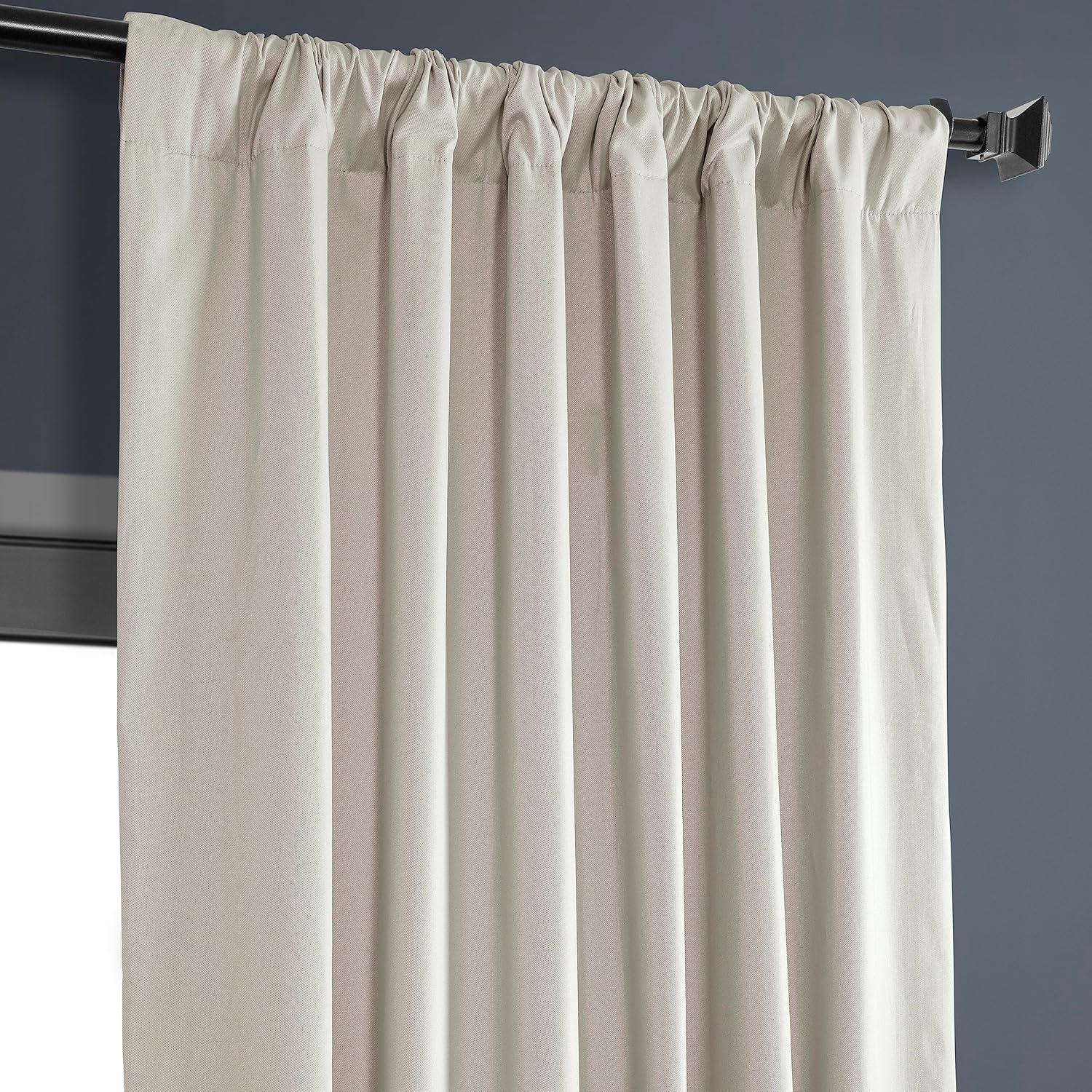 Hazelwood Beige Solid Cotton Blackout Curtain (1 Panel), Hazelwood Beige, 50W X 108L