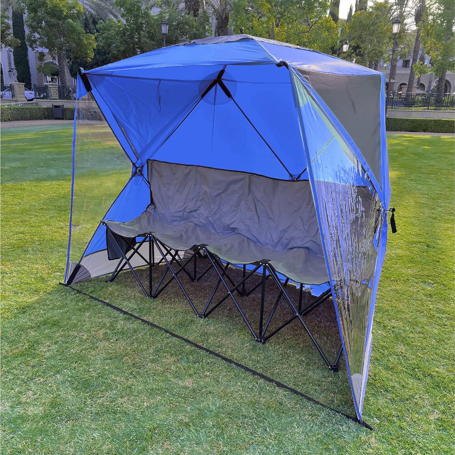 CoverU Sports Tent Pod SUN Protection – Pop Up 2 Person Hot Climate Canopy Shelter – Patent Pending - BLUE