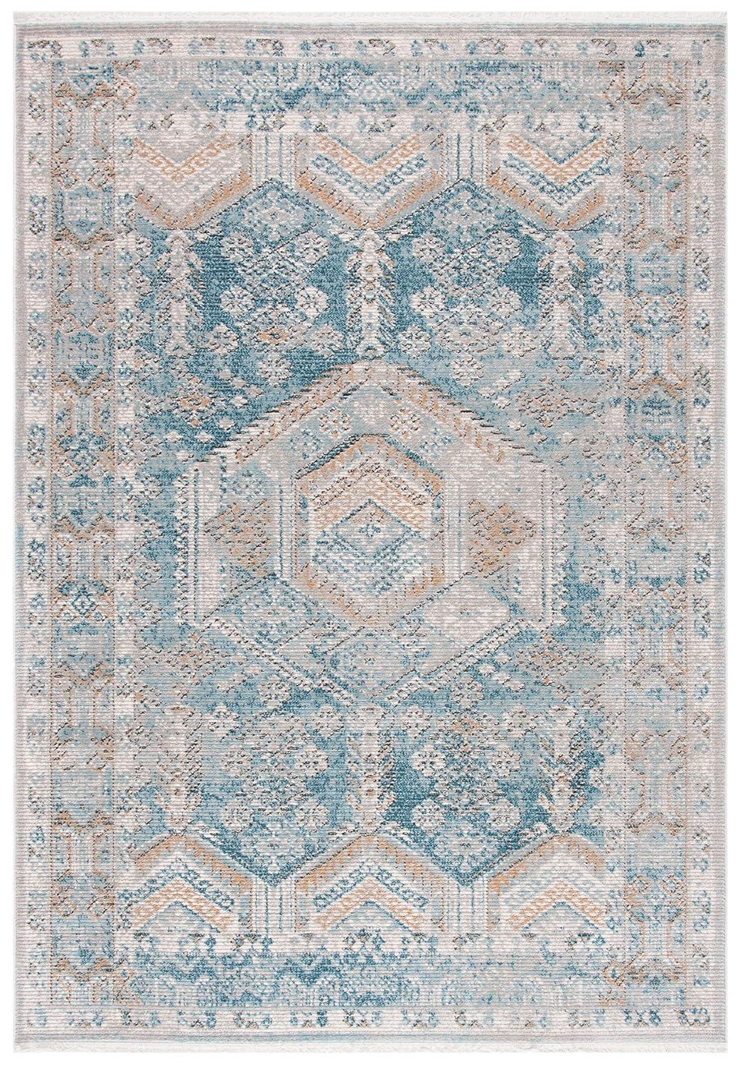 Shivan SHV727 Power Loomed Indoor Area Rug - Blue/Gold - 8'x10' - Safavieh