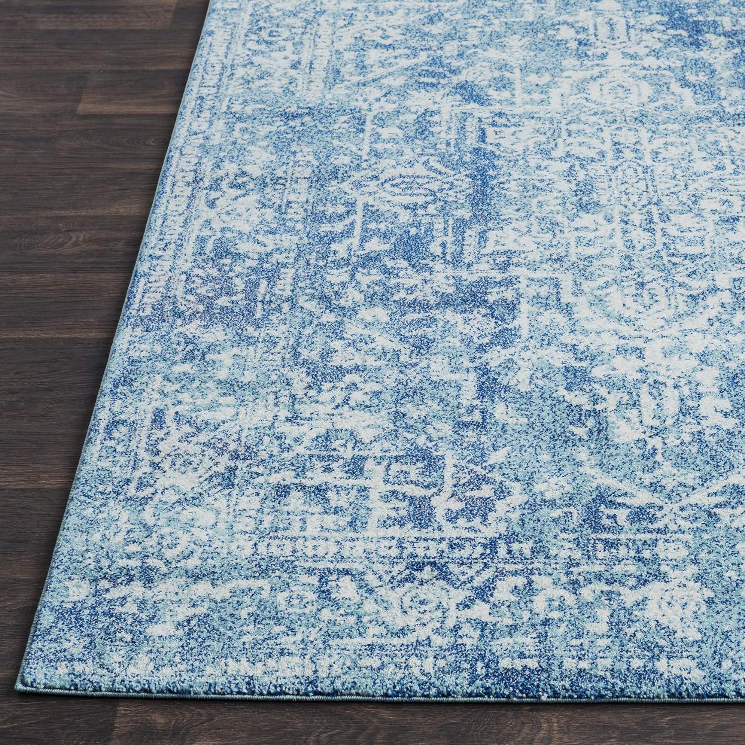 Livabliss 5'3"x7'3" Worsham Traditional Rug Teal: Medium Pile, Fade & Stain-Resistant, Indoor Use