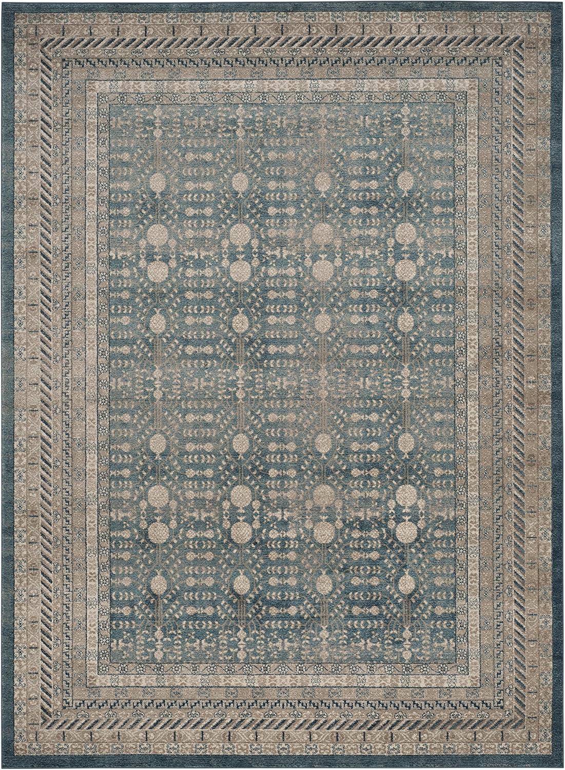 SAFAVIEH Sofia Cionadogh Border Area Rug, Blue/Beige, 9' x 12'