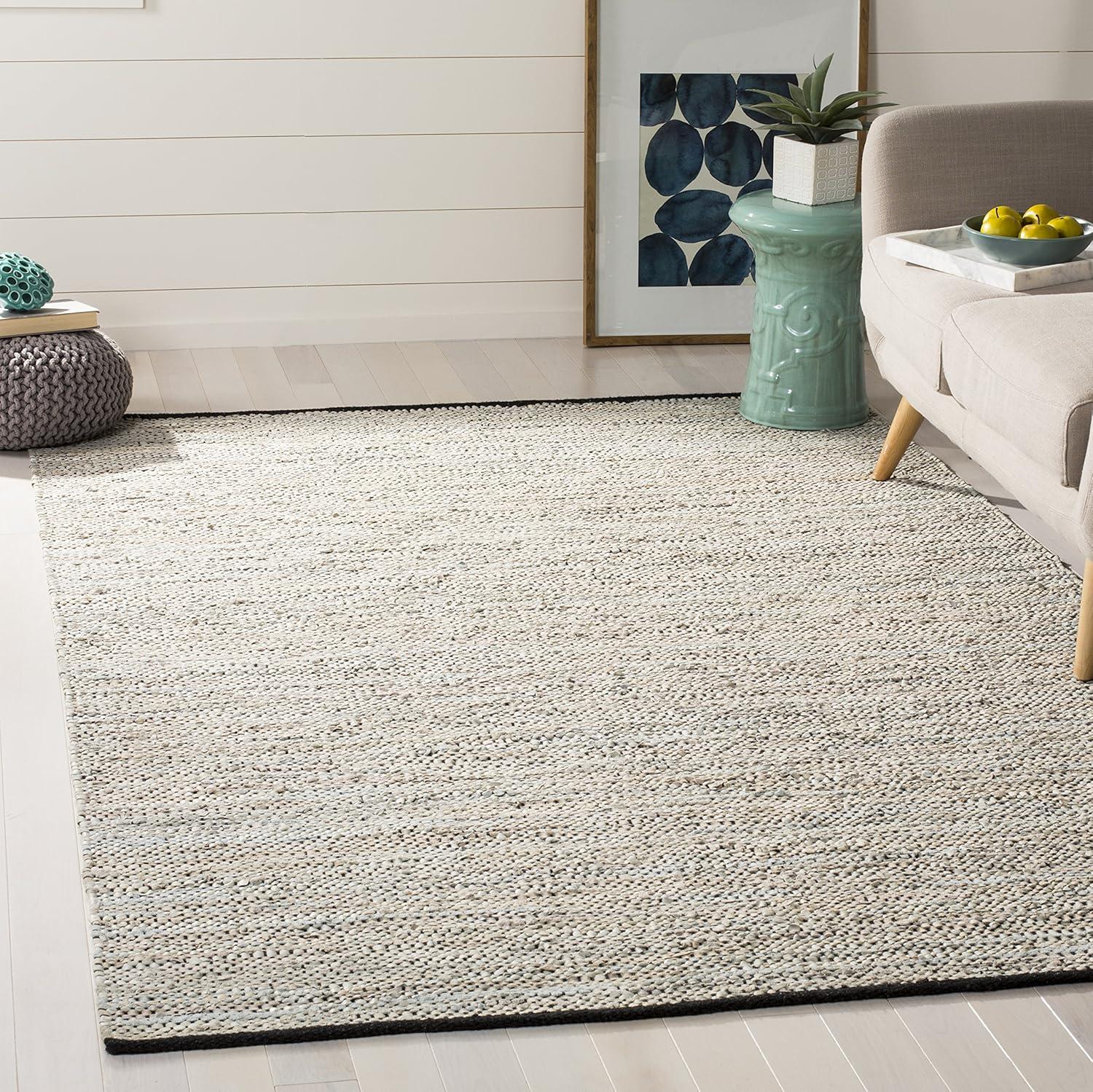 Vintage Leather VTL104 Hand Woven Indoor Area Rug - Beige - 8'x10' - Safavieh