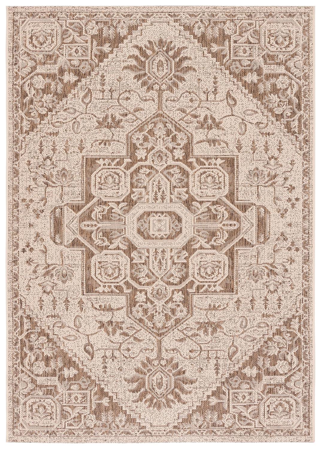 SAFAVIEH Beach House Jose Geometric Indoor/Outdoor Area Rug Beige/Cream, 4' x 6'