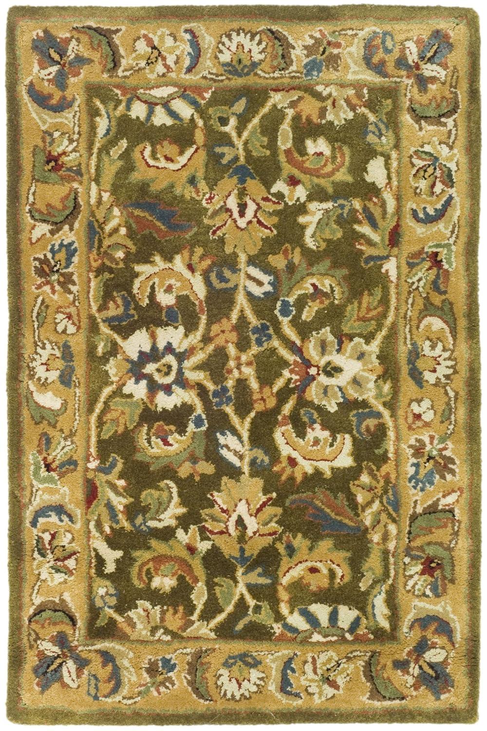 SAFAVIEH Classic Gloria Oriental Wool Area Rug, Olive/Camel, 2' x 3'