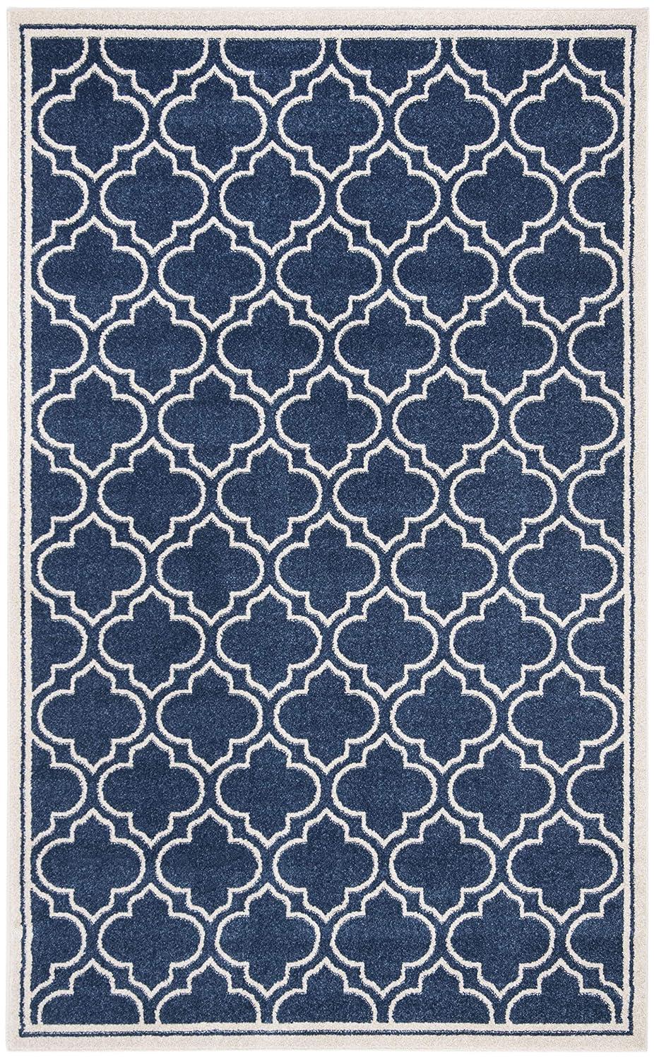 Amherst AMT412 Power Loomed Area Rug - Navy/Ivory - 5'3"x8' - Safavieh.