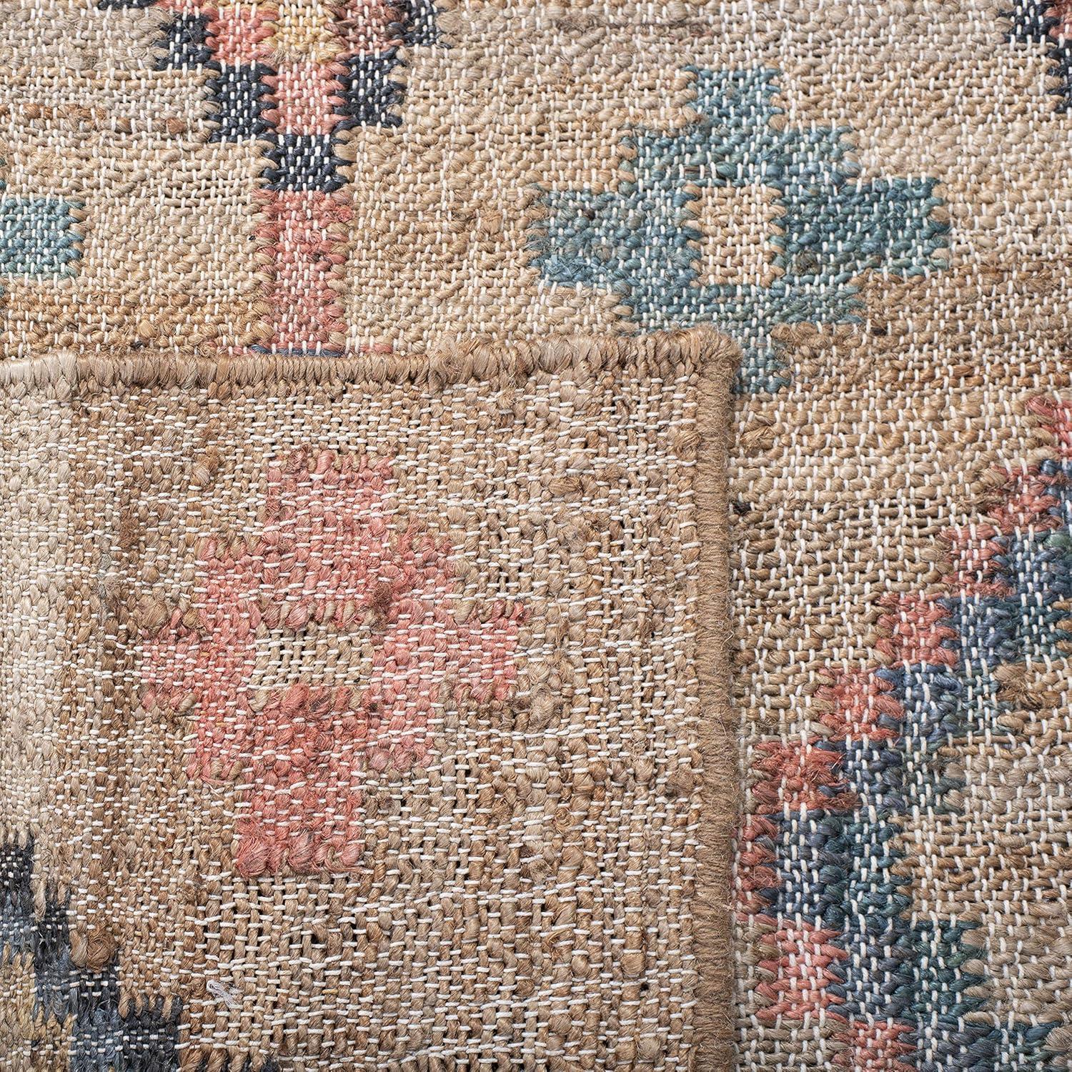 Kilim KLM753 Hand Loomed Area Rug - Natural/Blue - 5'x8' - Safavieh.